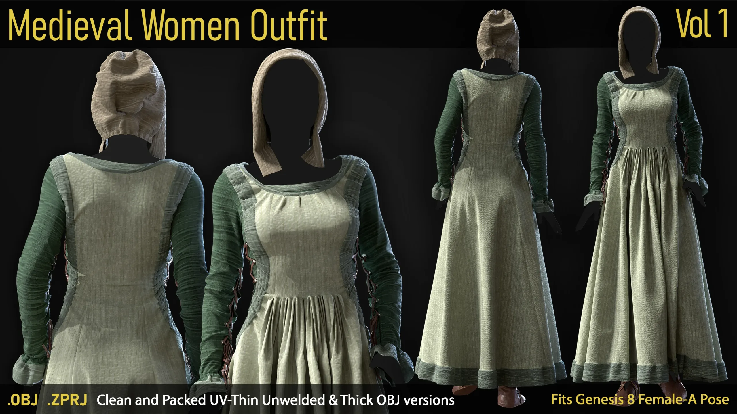 Medieval Women Outfit-Vol01