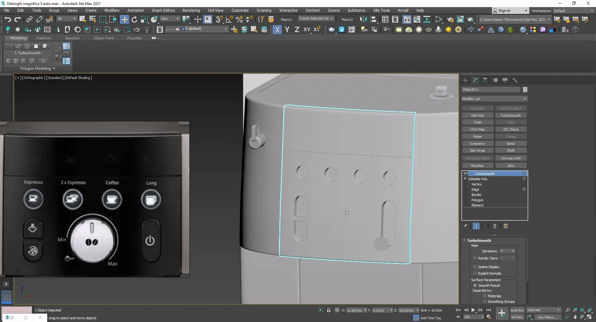 Delonghi Coffee Machine Creation in 3DS MAX 2021 Full Tutorial