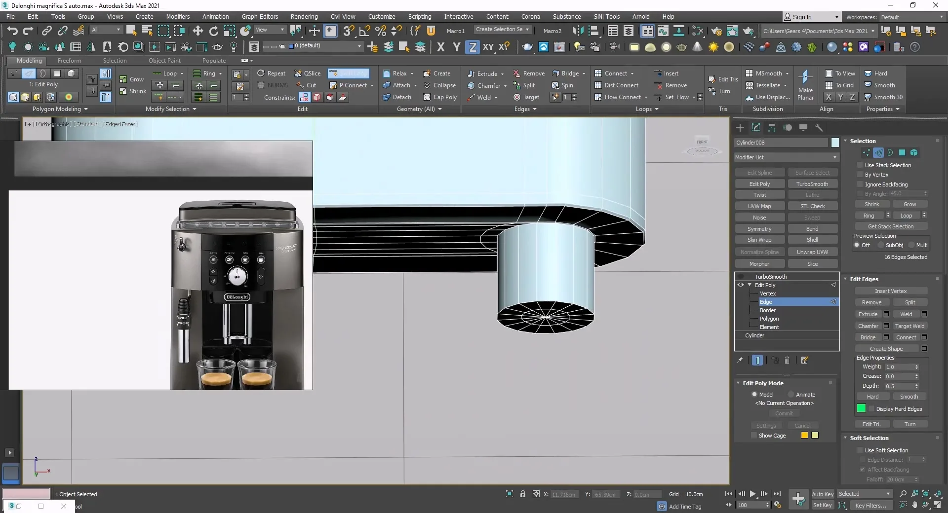 Delonghi Coffee Machine Creation in 3DS MAX 2021 Full Tutorial