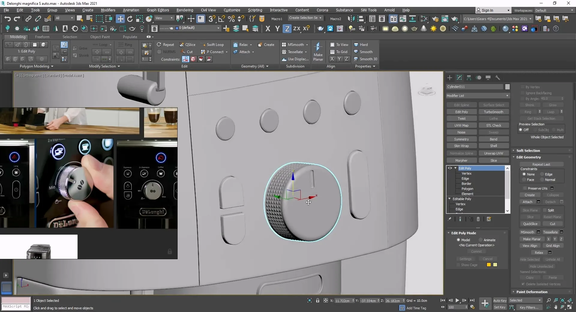 Delonghi Coffee Machine Creation in 3DS MAX 2021 Full Tutorial