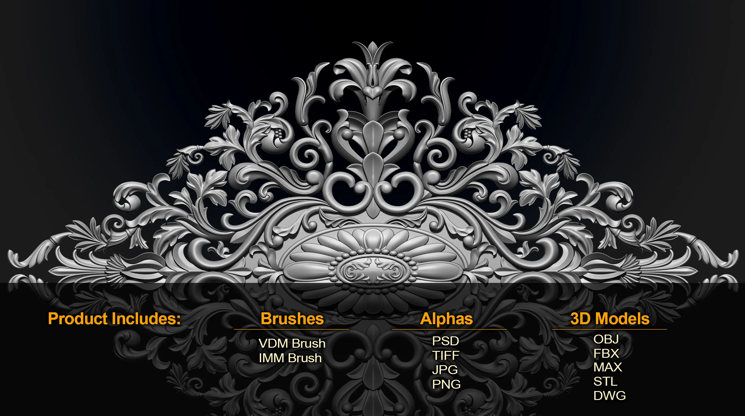 180 Ornament Brushes, Alphas and 3D Models Vol 04