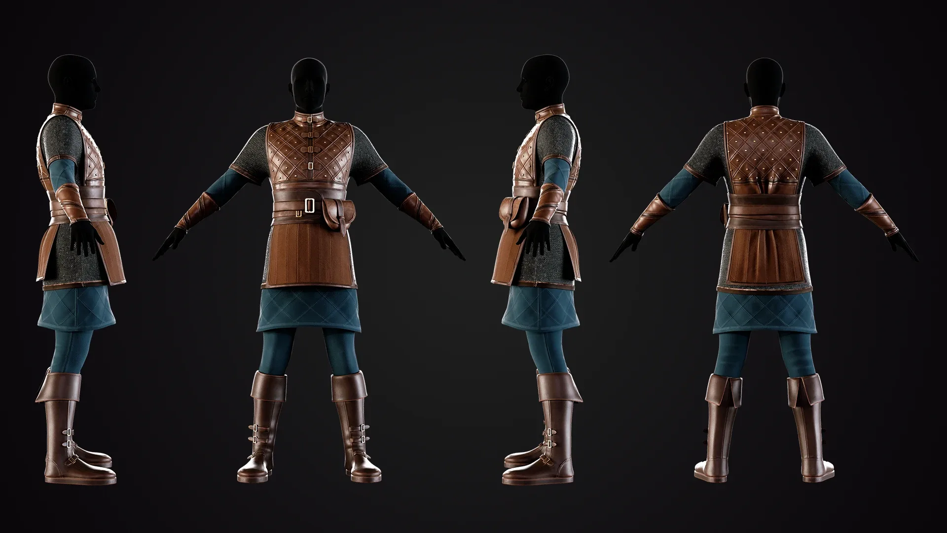 Viking Man Outfit / Marvelous Designer , Clo3d Project + OBJ , FBX (Low Poly)