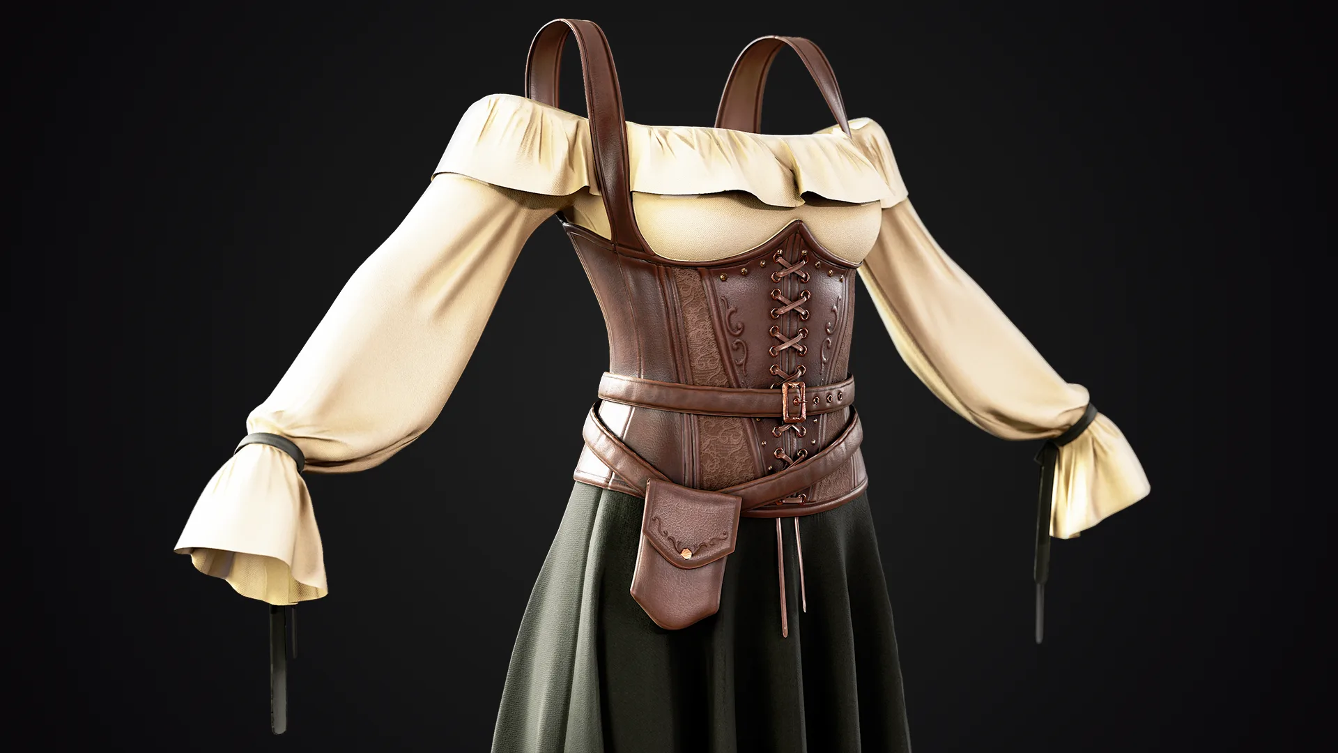 Vintage Women Dress / Marvelous Designer , Clo3d Project + Free Tutorial (Low Poly)