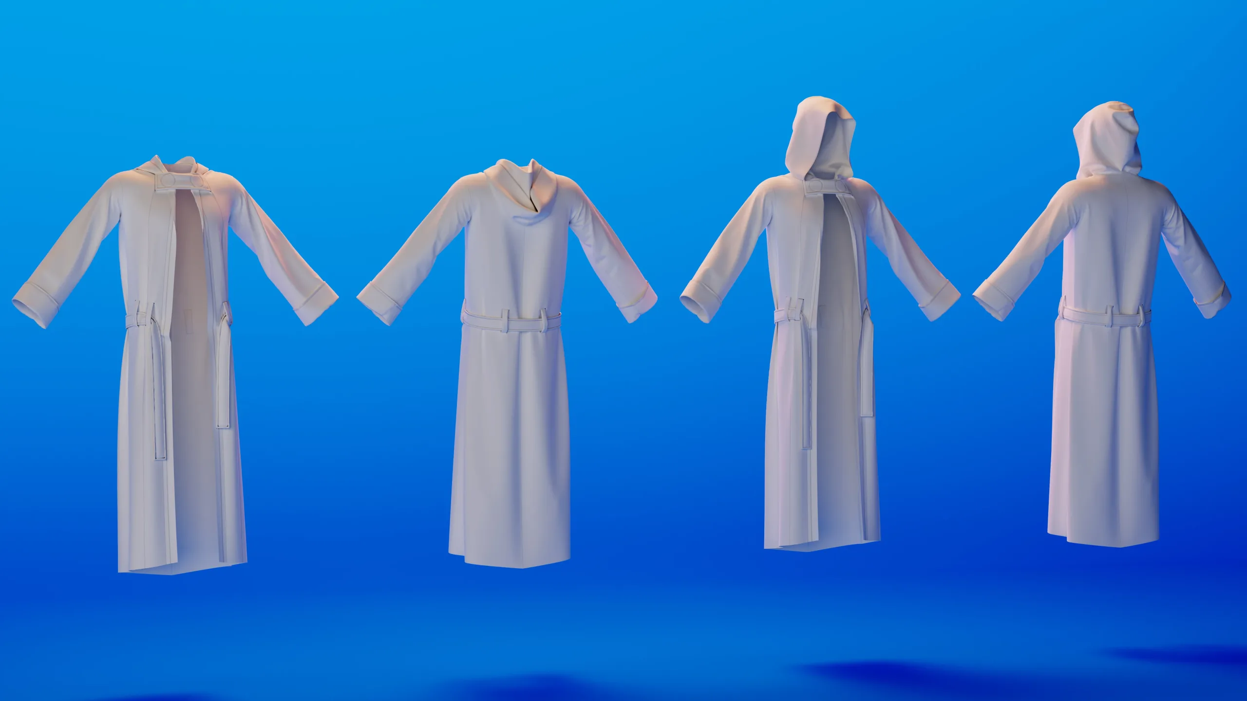 9 Magic / Hogwarts Robe Basemesh Models + Reference Images for texturing + Bonus + Project files