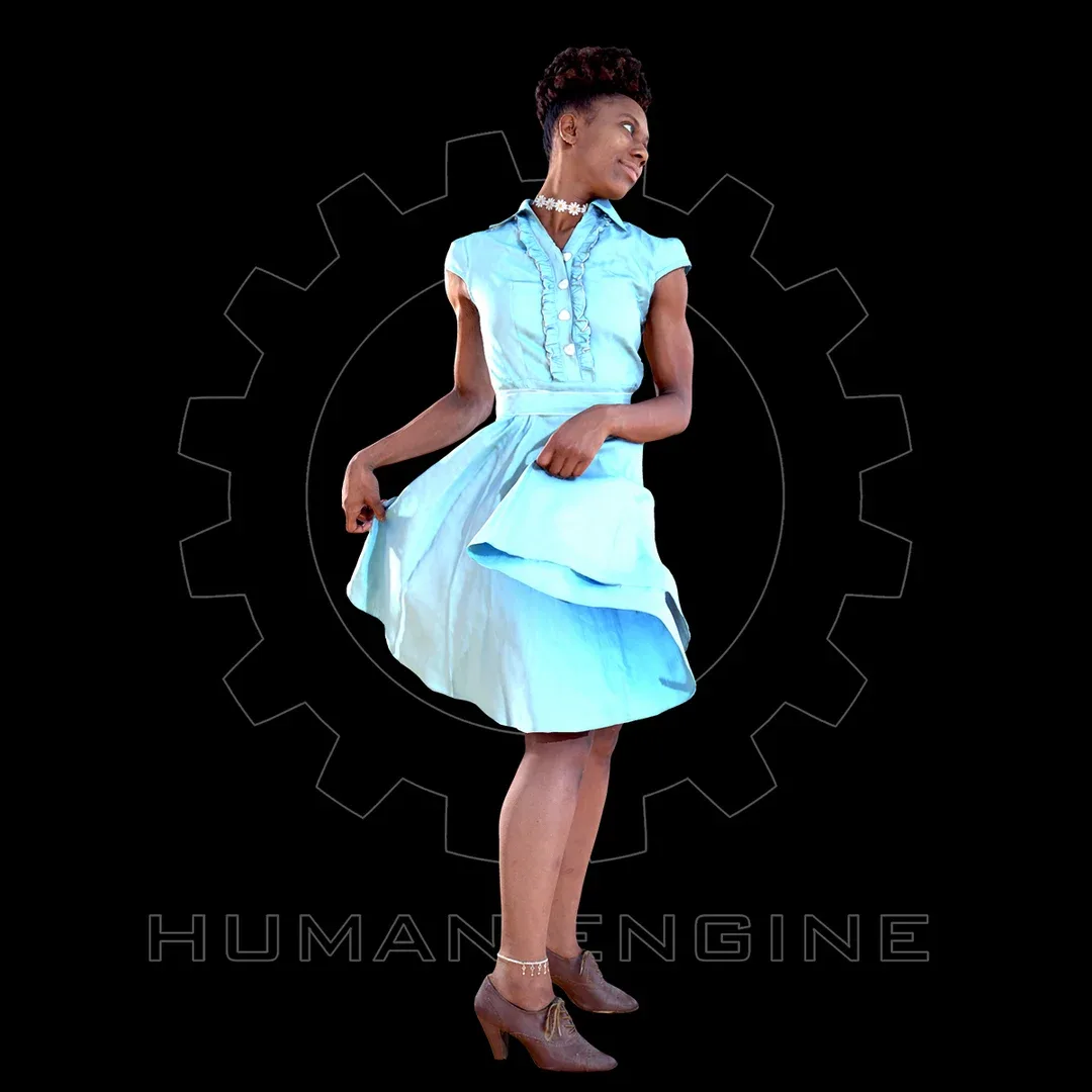 Female Scan - Tiana in Blue Dress