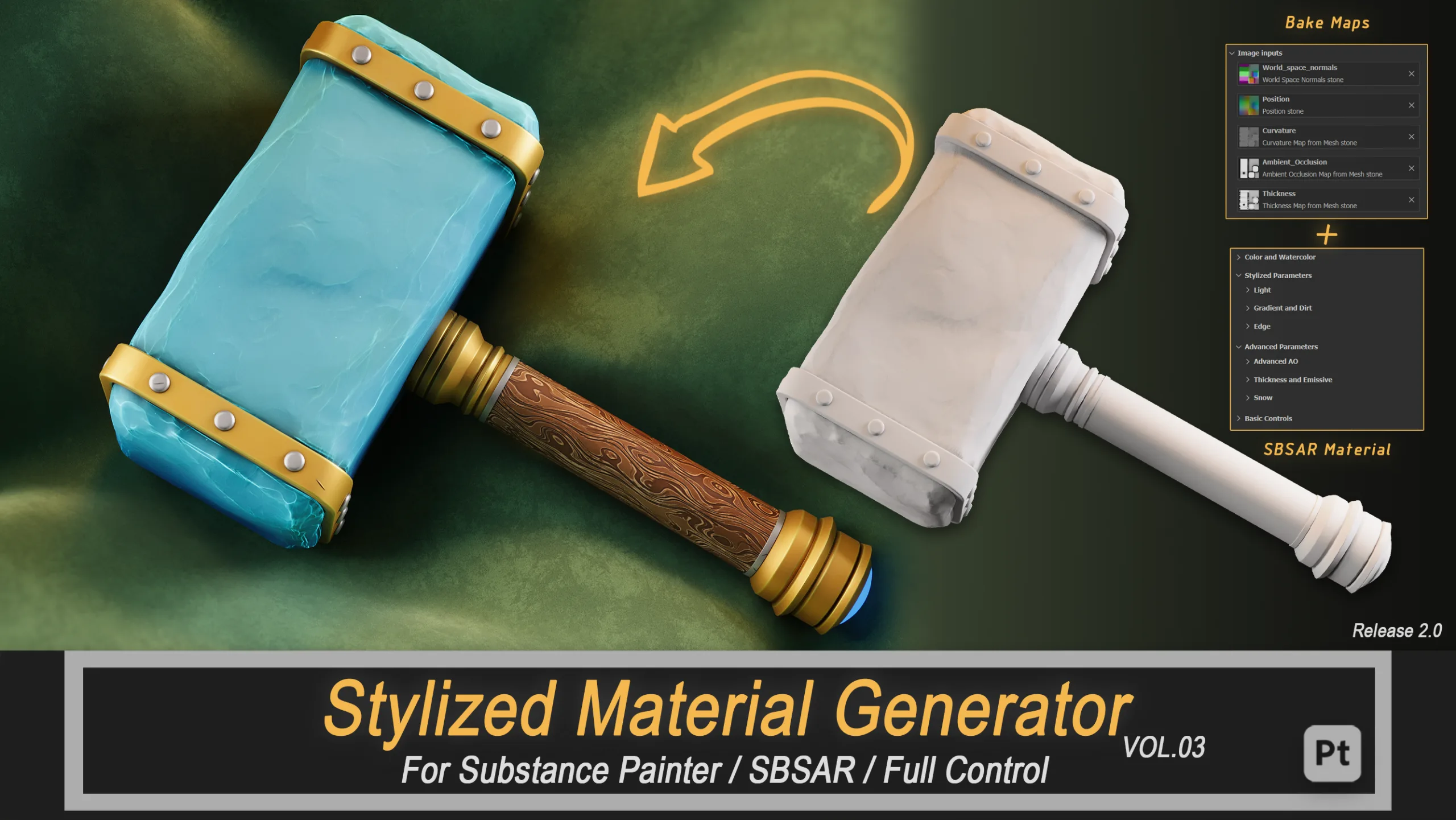 Stylized Material Generator For Substance Painter (SBSAR) Vol.3