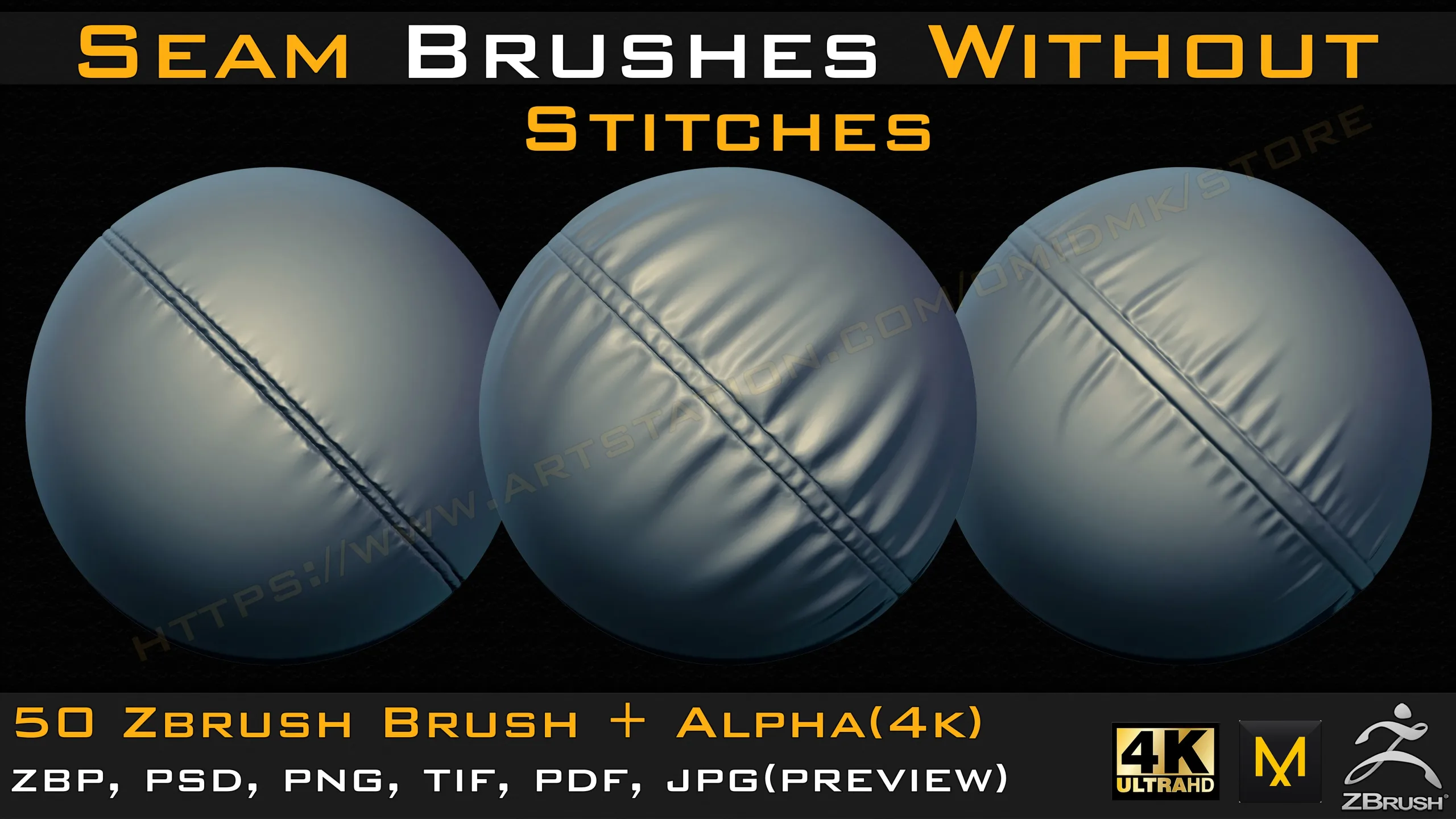 50 Seam Brushes Without Stitches (4k)+Alpha -Vol 05