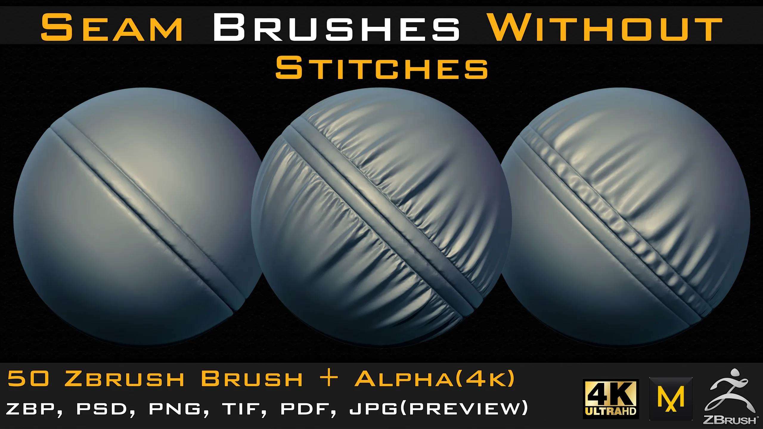 50 Seam Brushes Without Stitches (4k)+Alpha -Vol 05