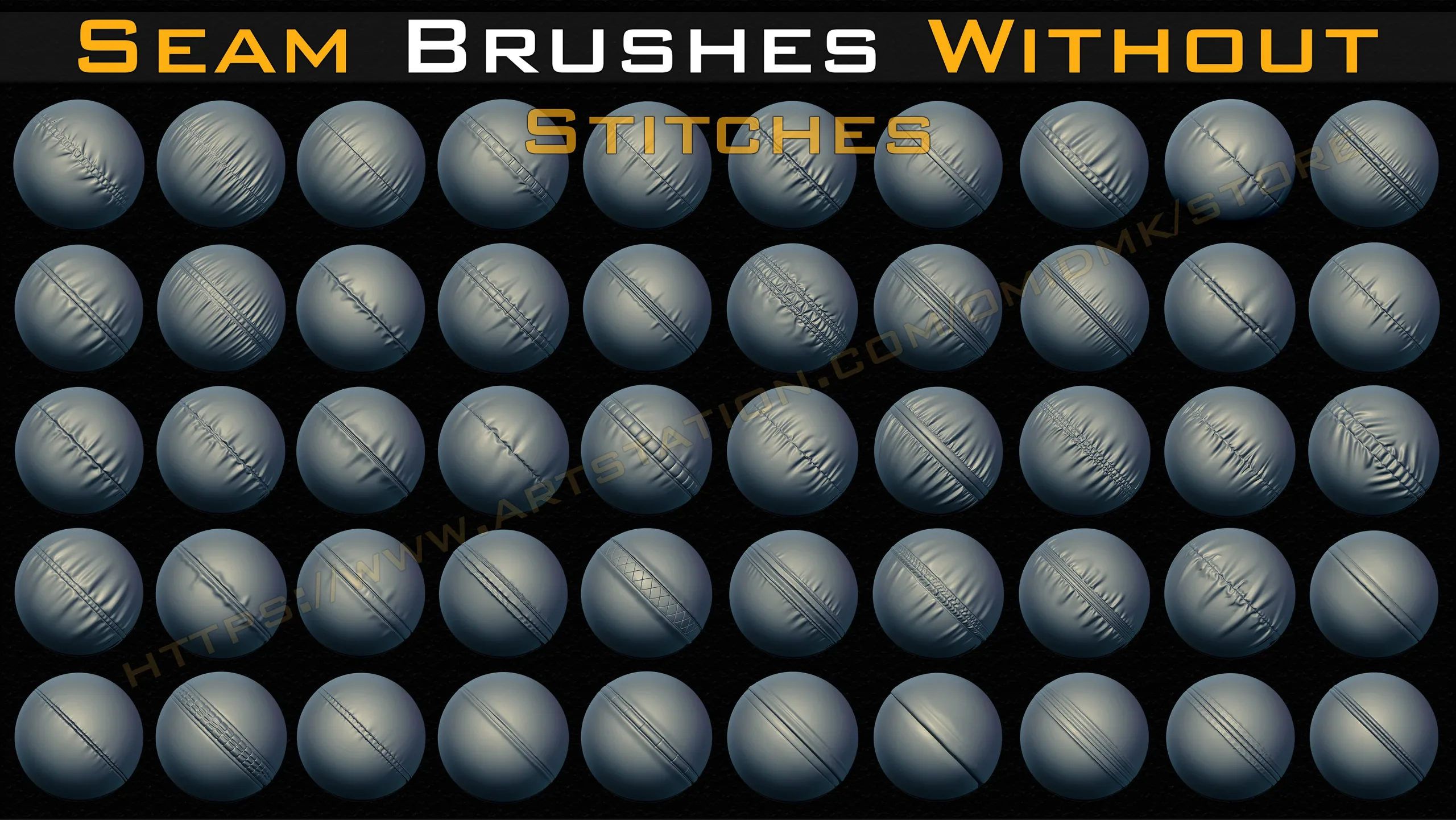 50 Seam Brushes Without Stitches (4k)+Alpha -Vol 05