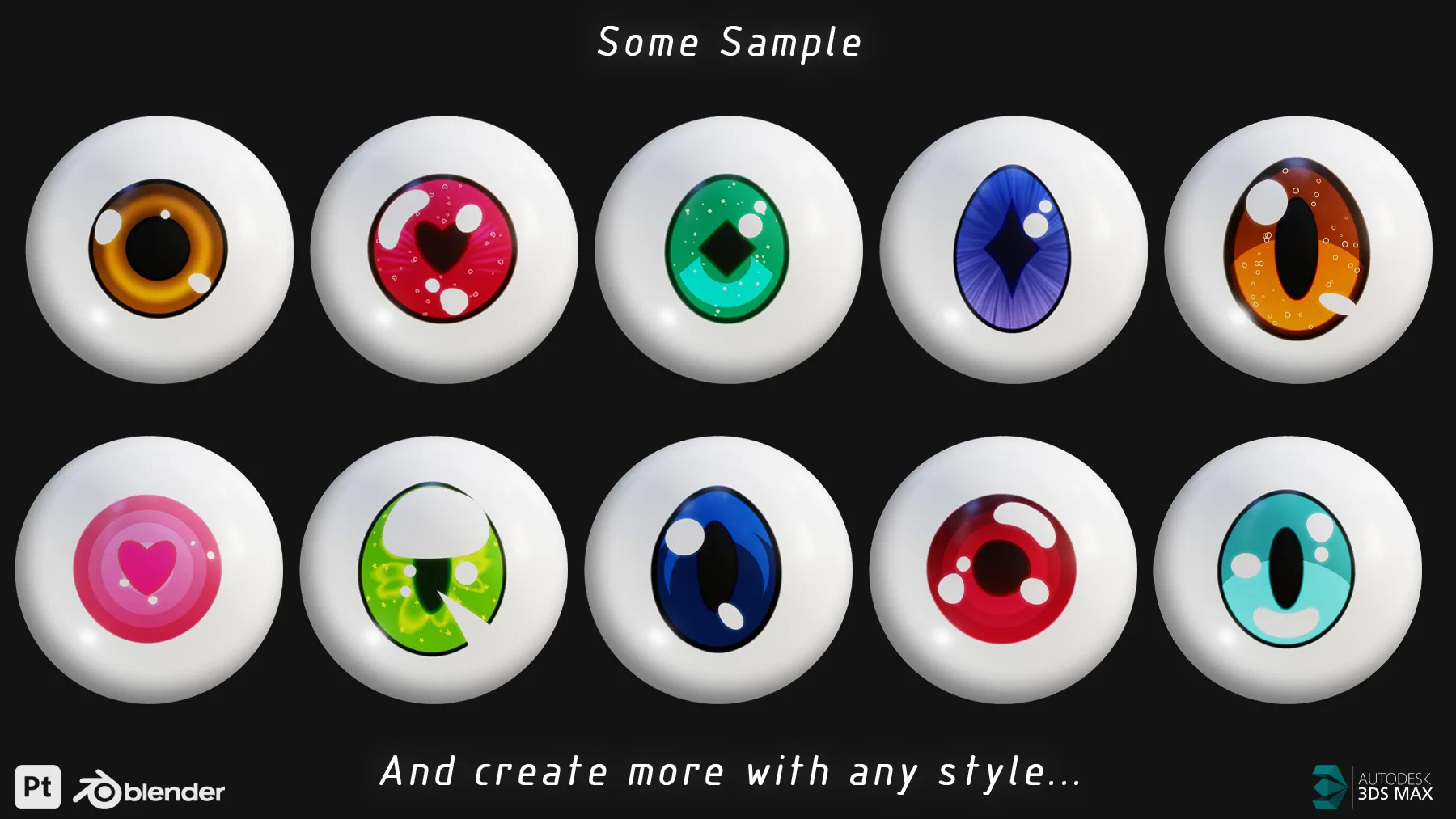 Procedural Stylized Anime Eye Material and Texture (SBSAR) Vol.8