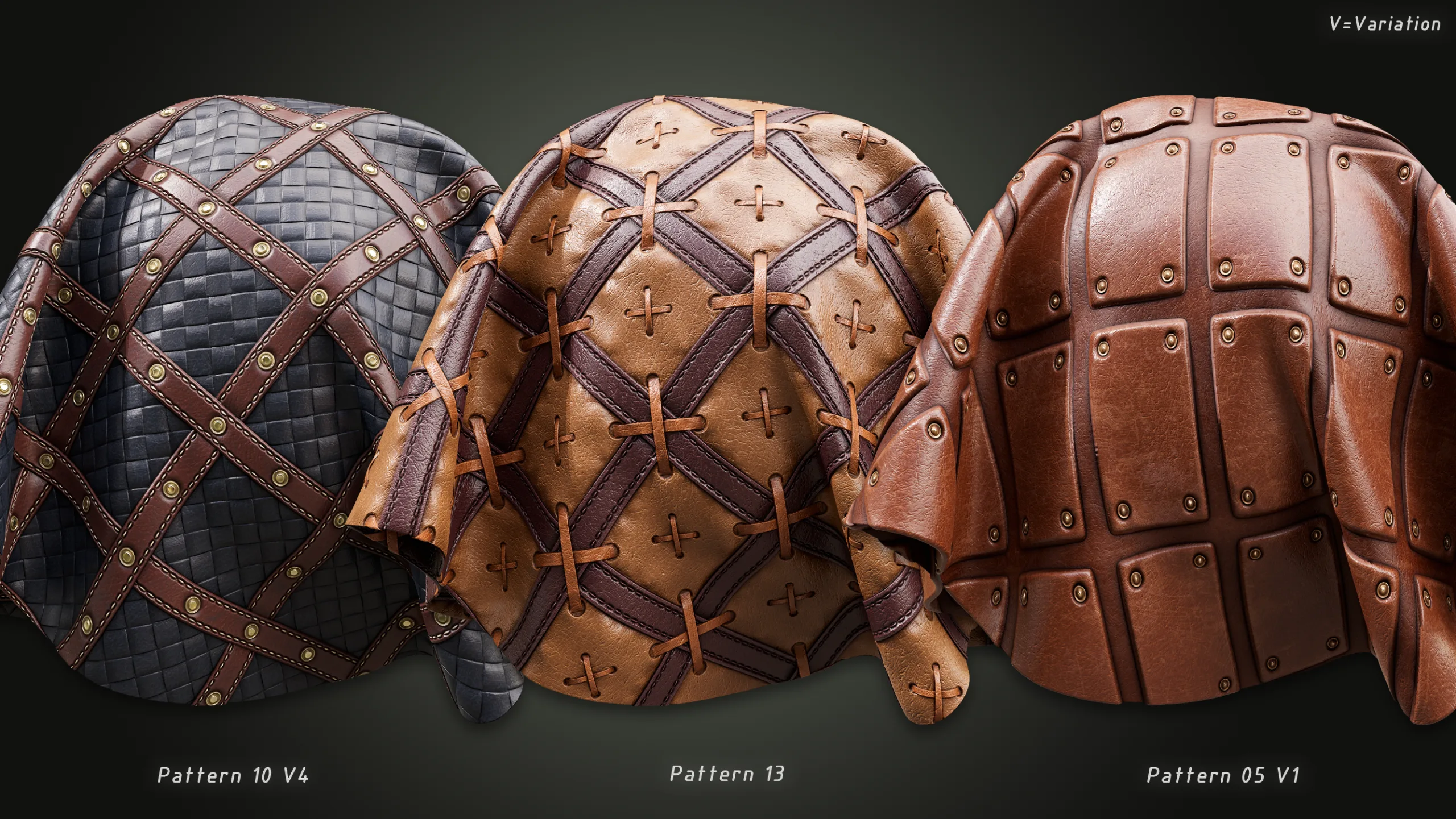 Procedural Leather Armor Material (SBSAR) Vol.12