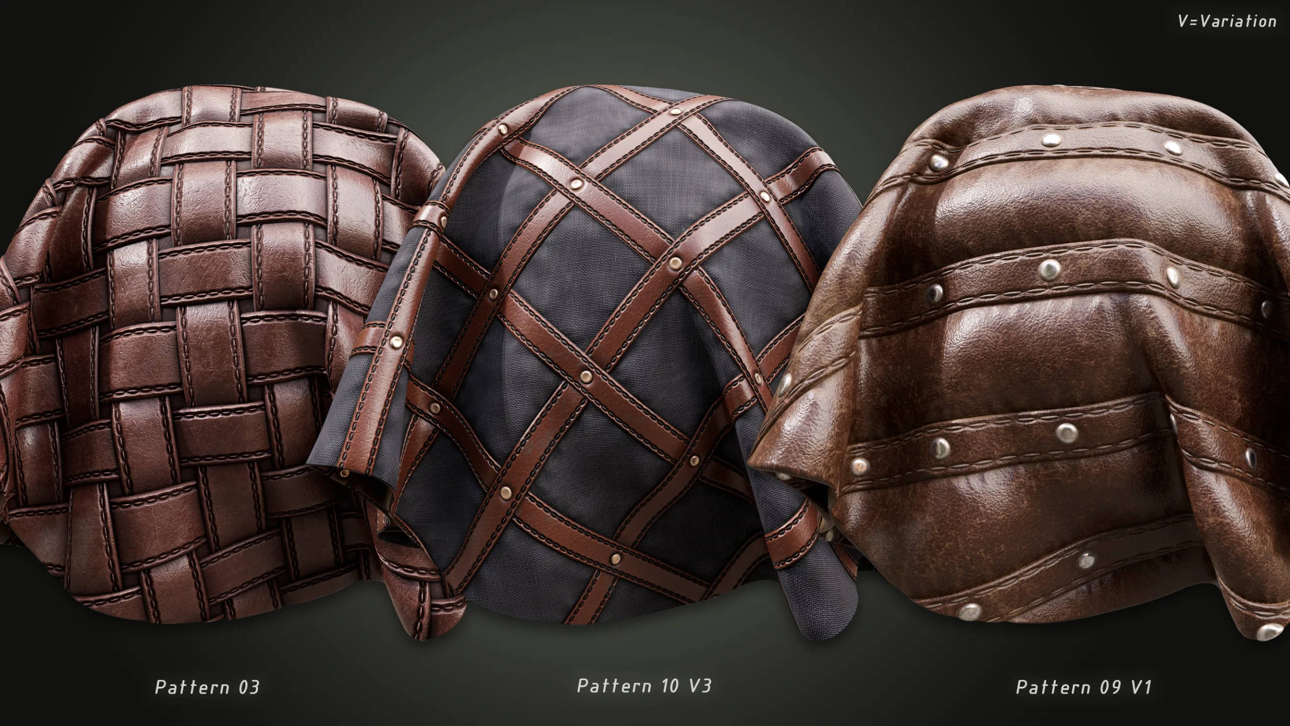 Procedural Leather Armor Material (SBSAR) Vol.12
