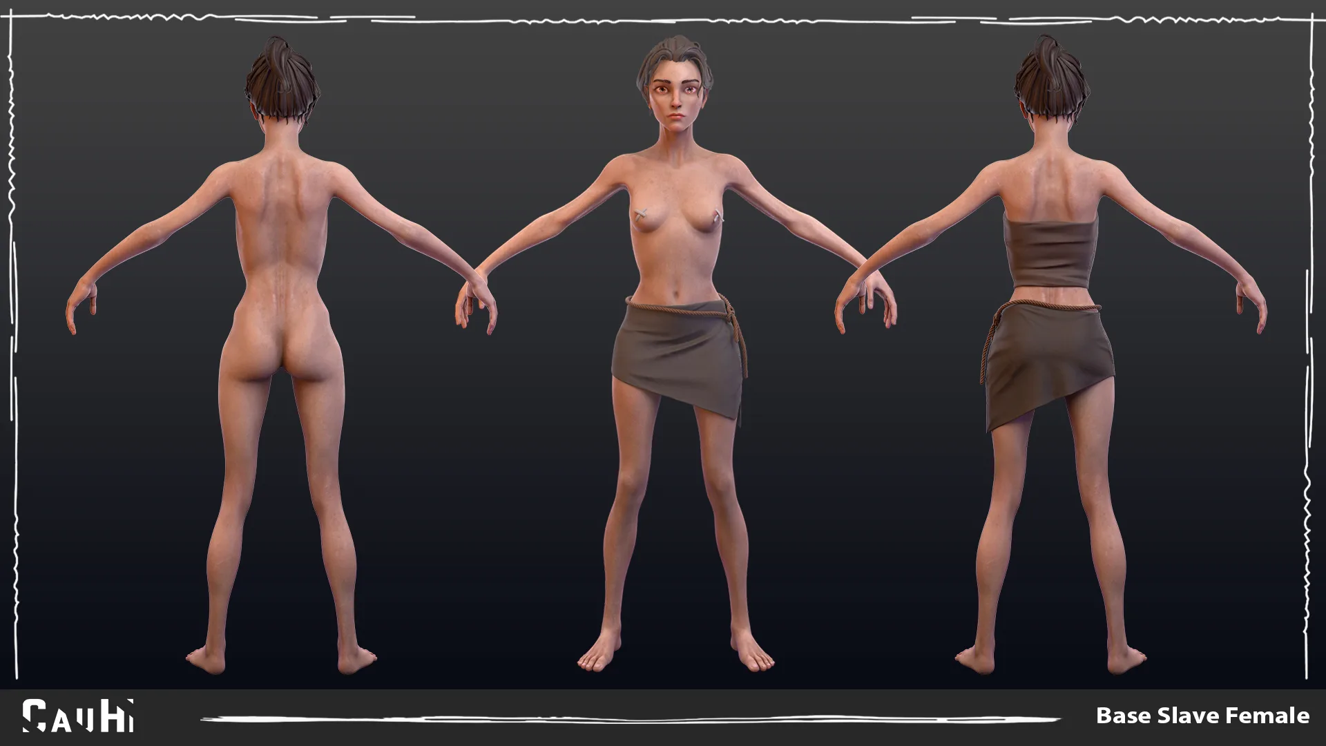 Base Mesh Slave Female Stylized