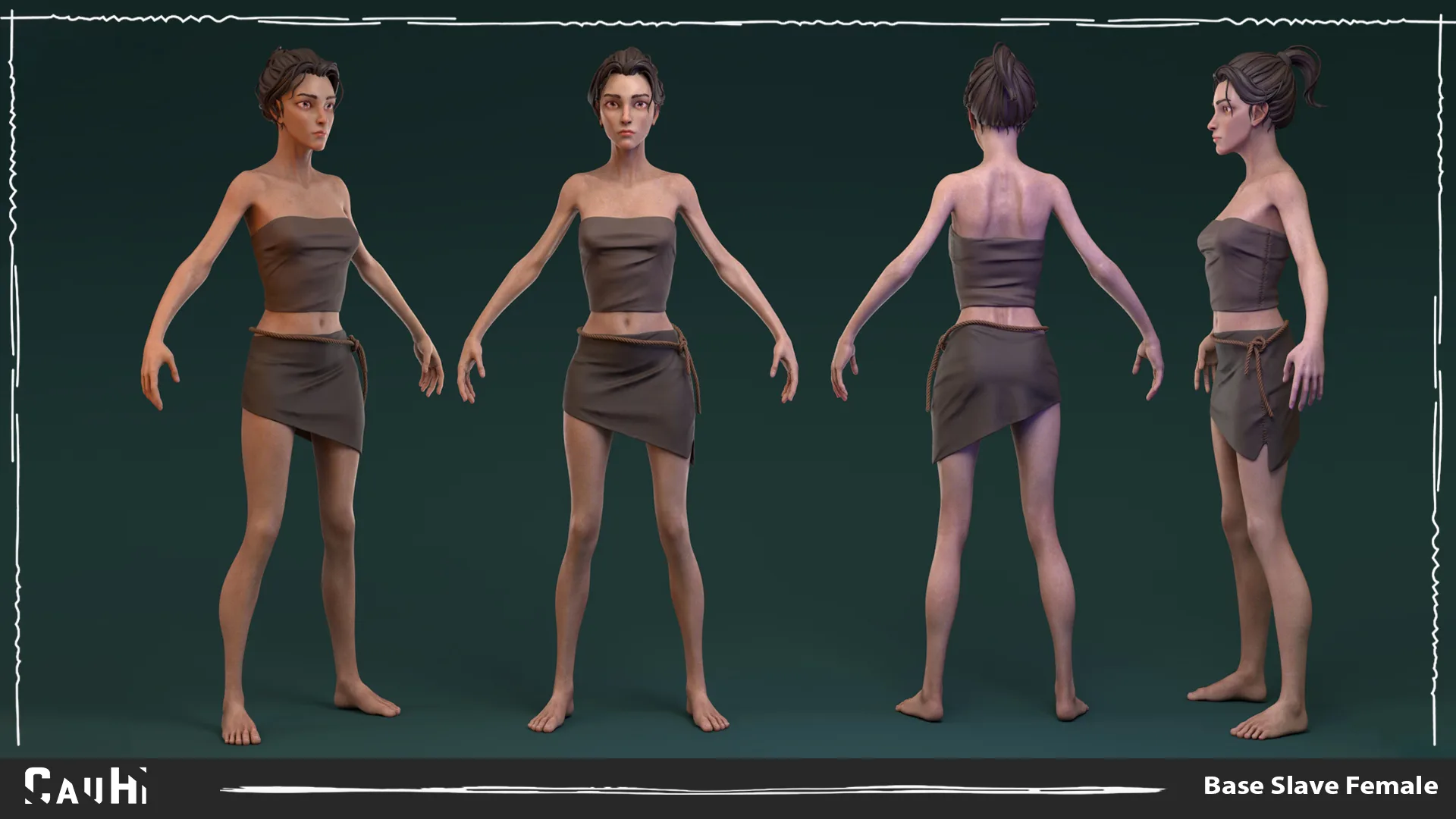 Base Mesh Slave Female Stylized