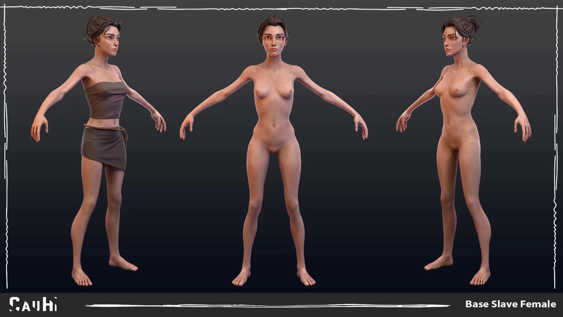 Base Mesh Slave Female Stylized