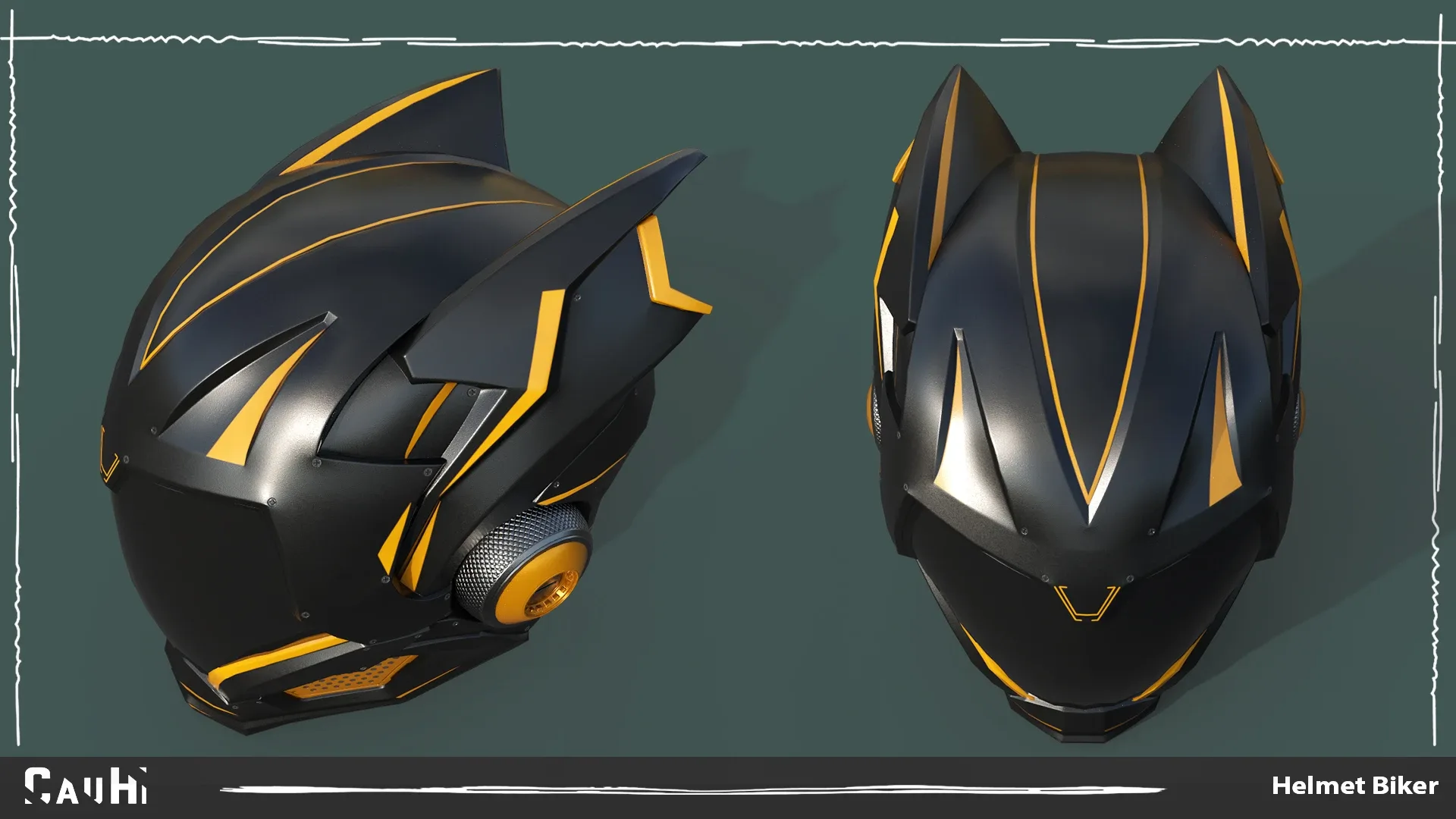 Helmet Biker Game Asset Low-poly 3D model