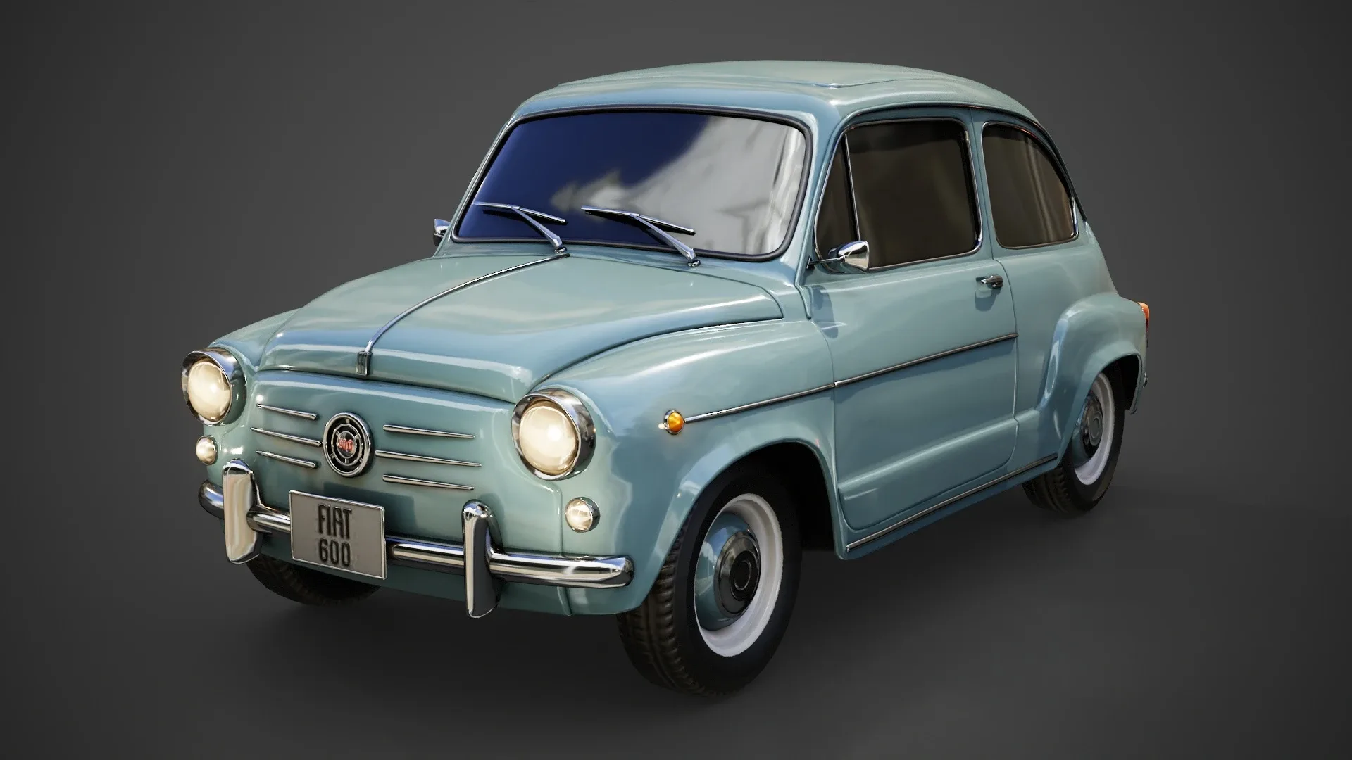Fiat 600D 1965 3D Model