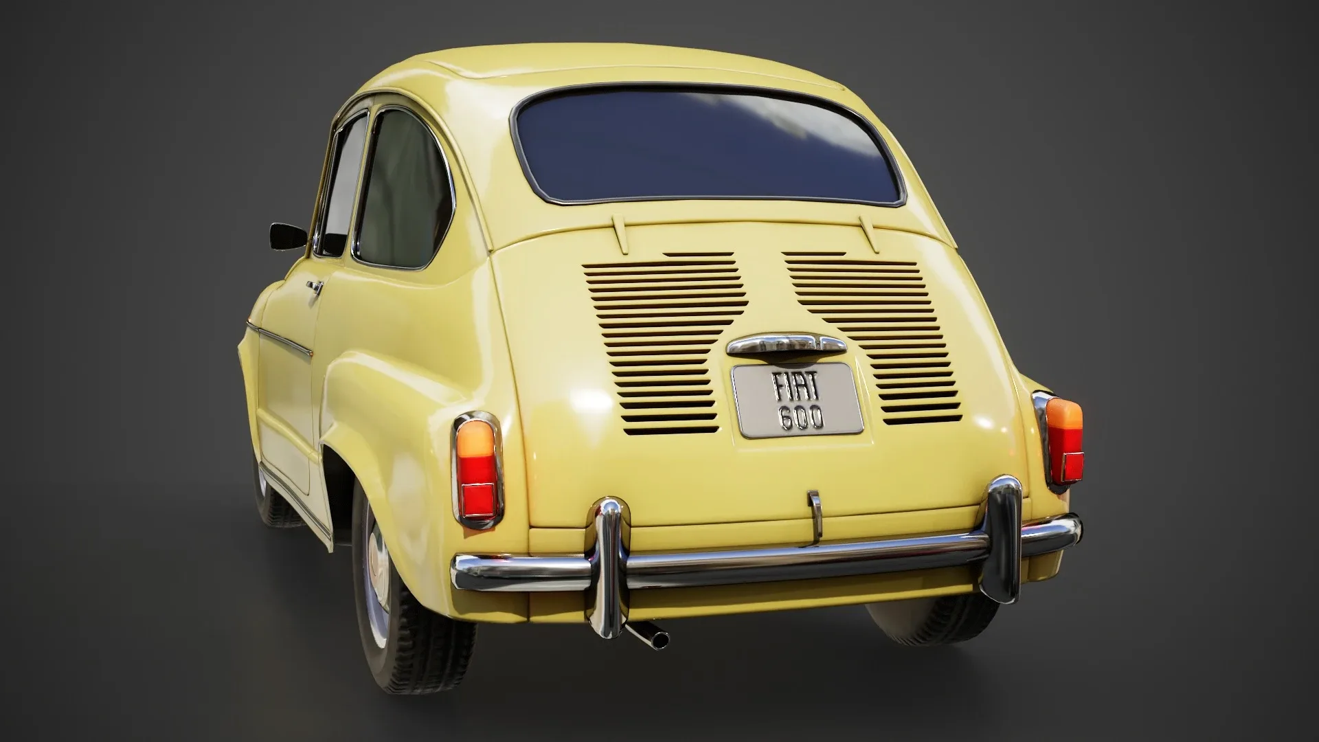 Fiat 600D 1965 3D Model