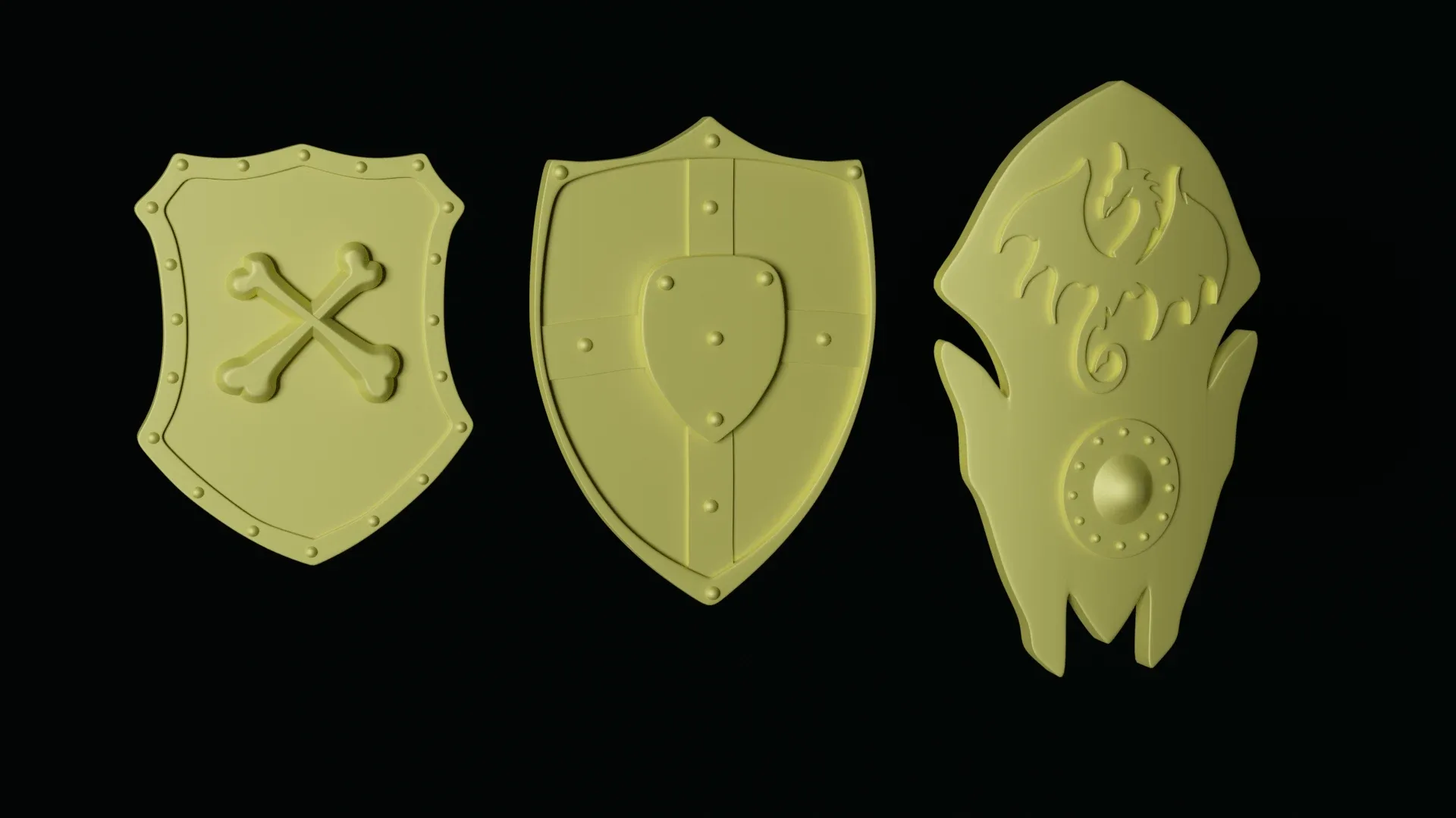 3D Warrior Shield Pack