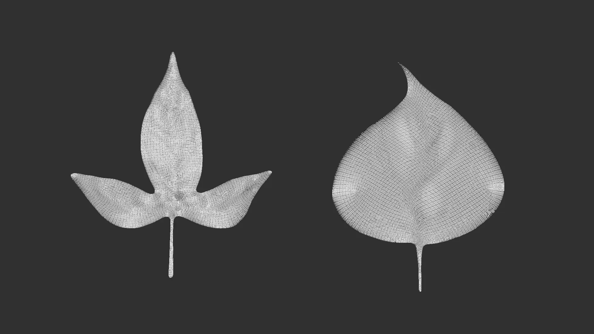 14 high-poly leafs and branches Zbrush IMM brush set.