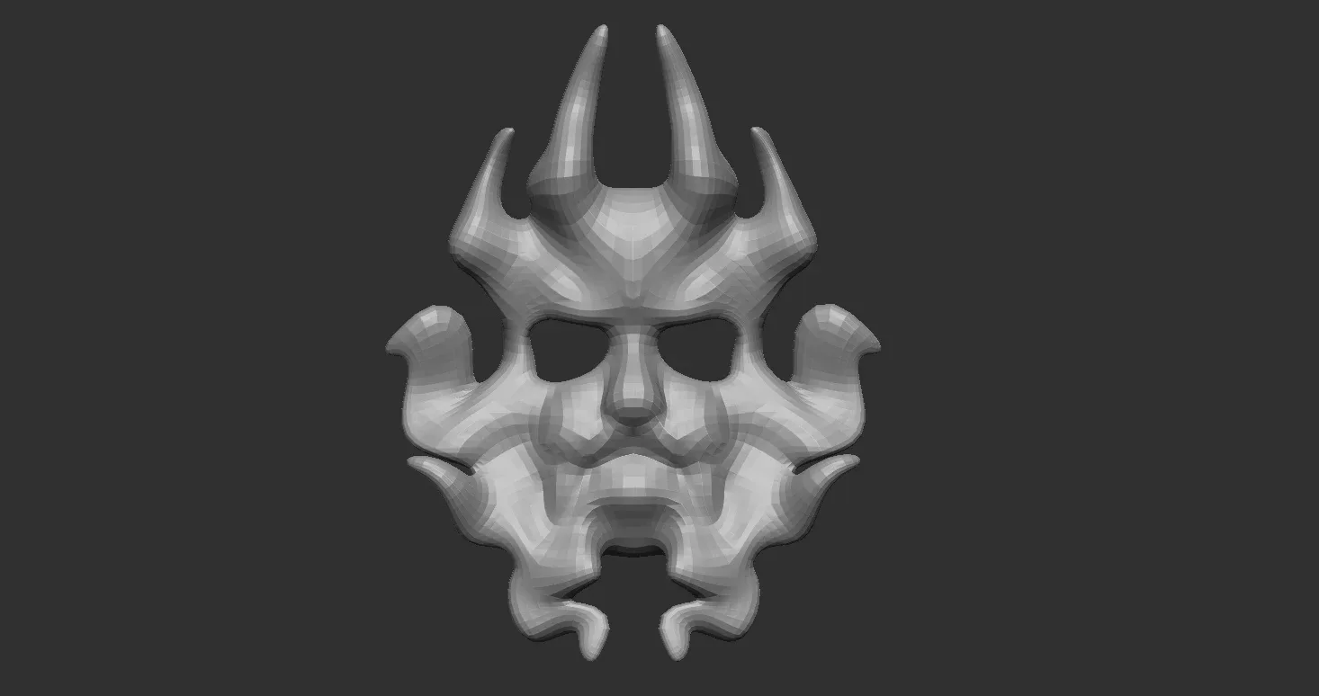 20 Carnival or theater mask base mesh low poly Zbrush IMM brush set.