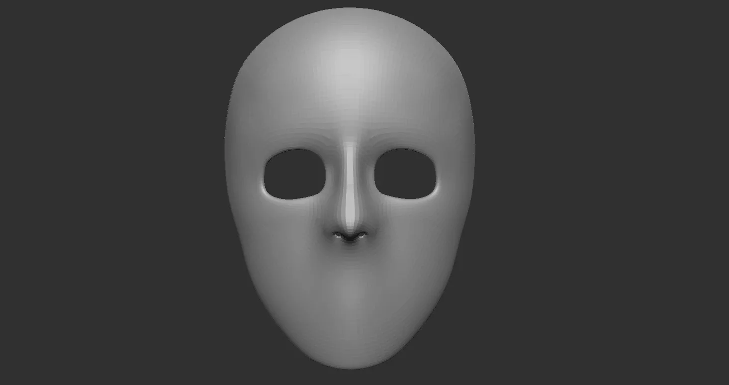 20 Carnival or theater mask base mesh low poly Zbrush IMM brush set.