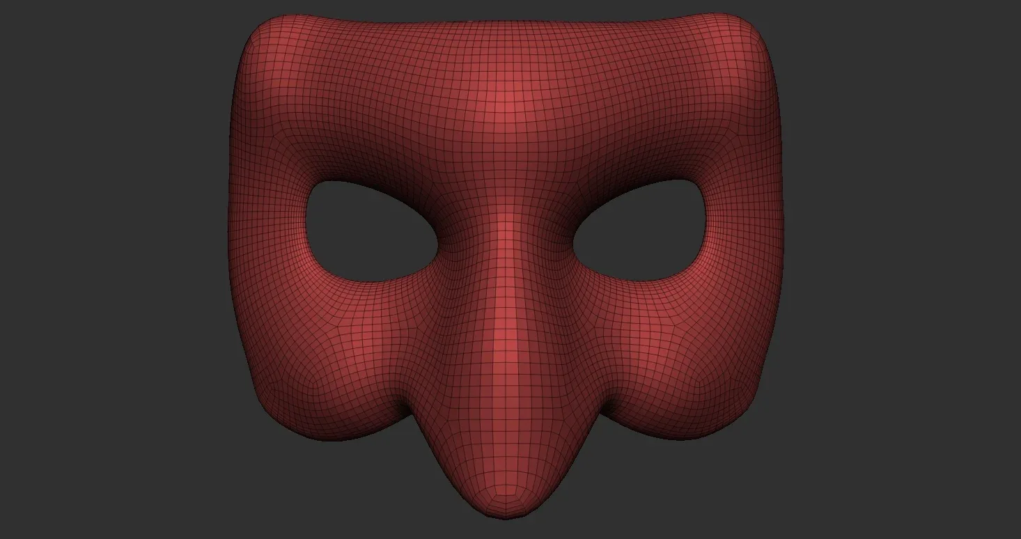 20 Carnival or theater mask base mesh low poly Zbrush IMM brush set.