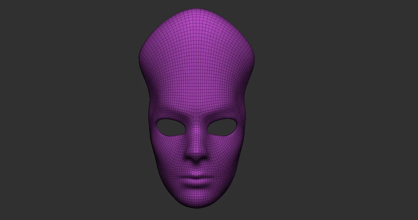 20 Carnival or theater mask base mesh low poly Zbrush IMM brush set.