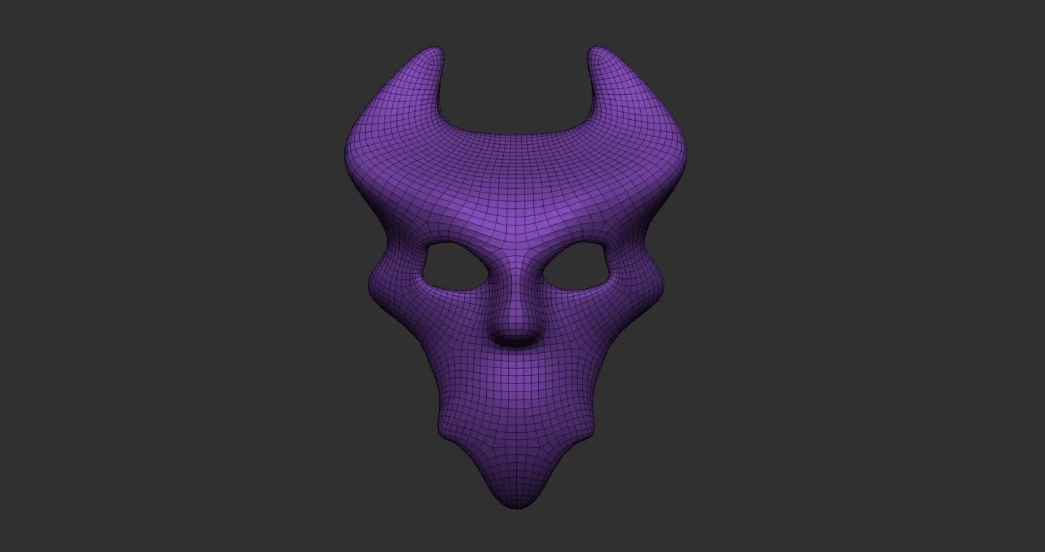 20 Carnival or theater mask base mesh low poly Zbrush IMM brush set.