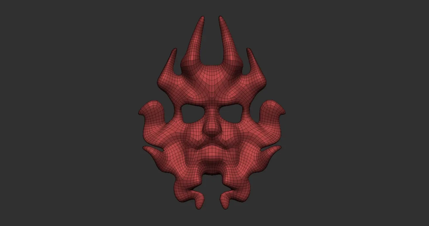 20 Carnival or theater mask base mesh low poly Zbrush IMM brush set.