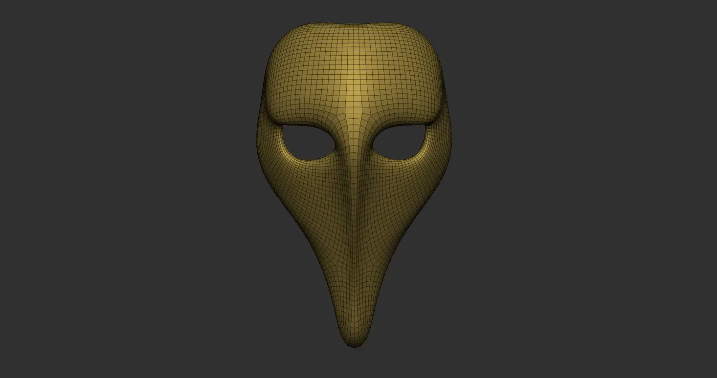 20 Carnival or theater mask base mesh low poly Zbrush IMM brush set.