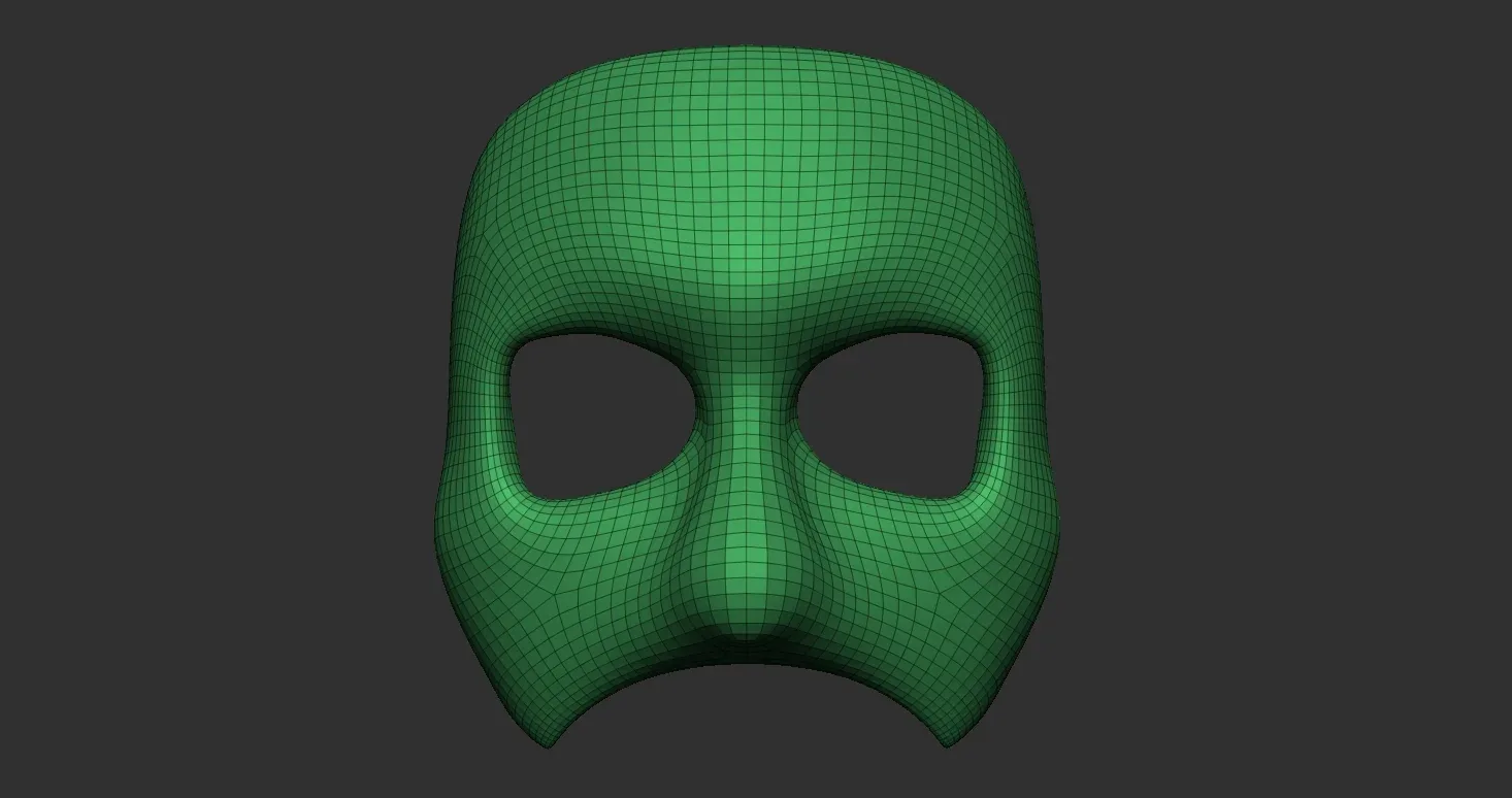 20 Carnival or theater mask base mesh low poly Zbrush IMM brush set.