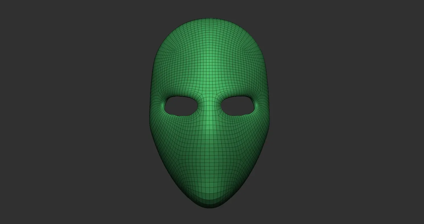 20 Carnival or theater mask base mesh low poly Zbrush IMM brush set.