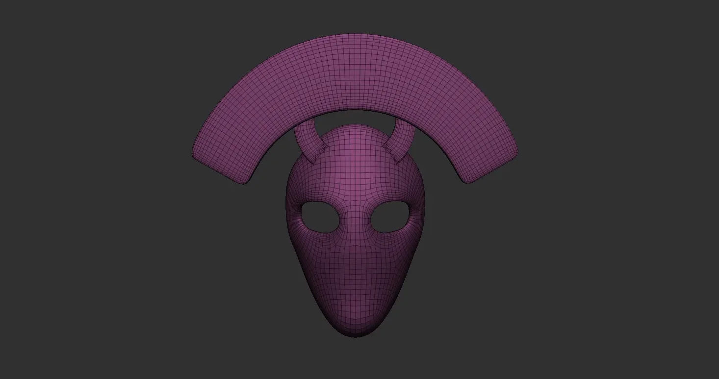 20 Carnival or theater mask base mesh low poly Zbrush IMM brush set.