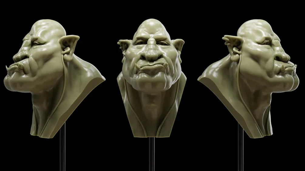 Modern Orc  bust STL