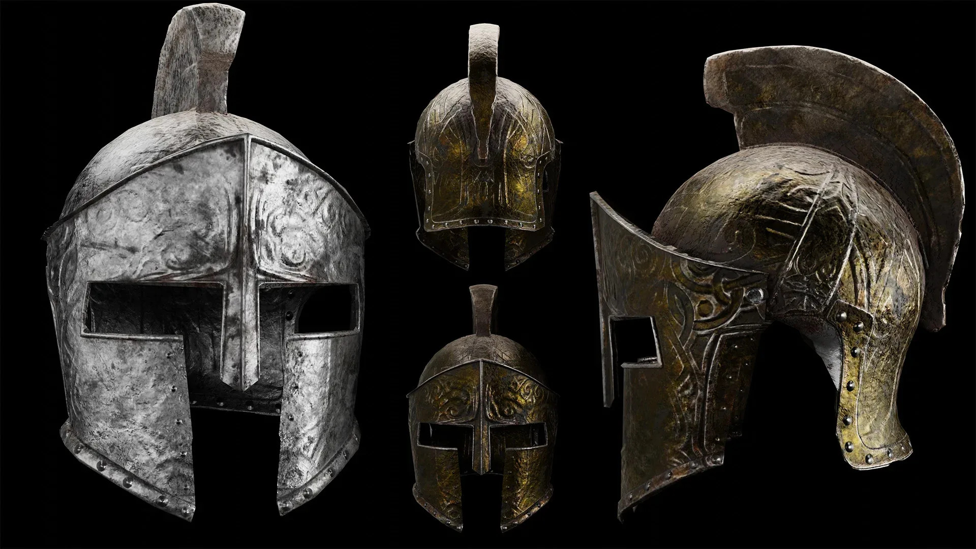 battle armor +5 Old war helmet 3d model