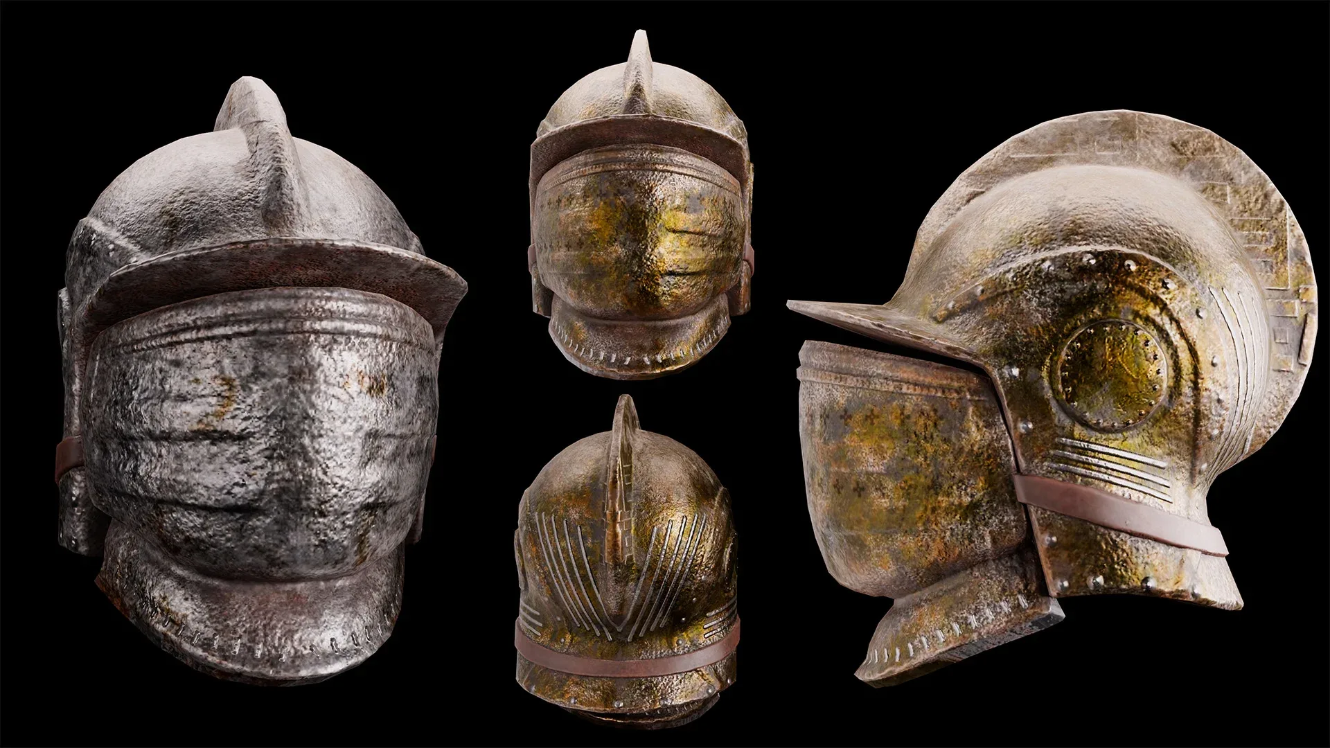 battle armor +5 Old war helmet 3d model