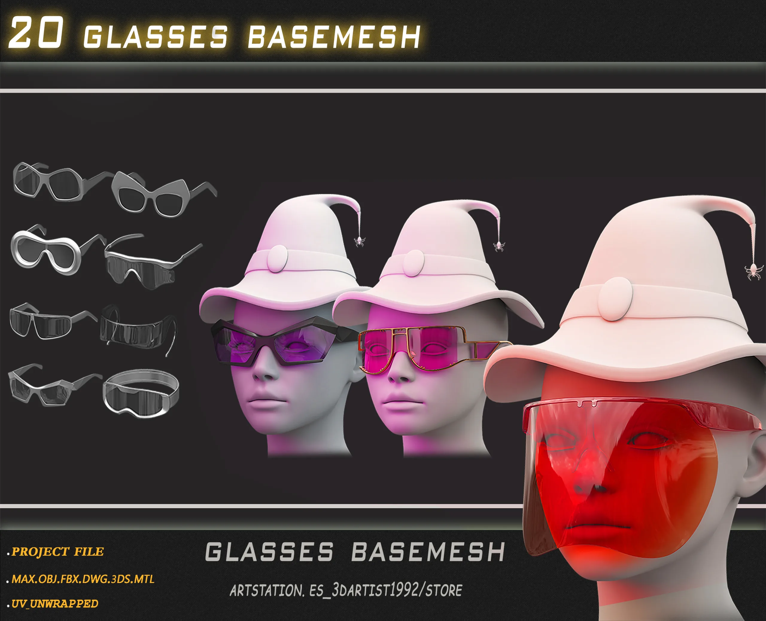 20 glasses basemesh