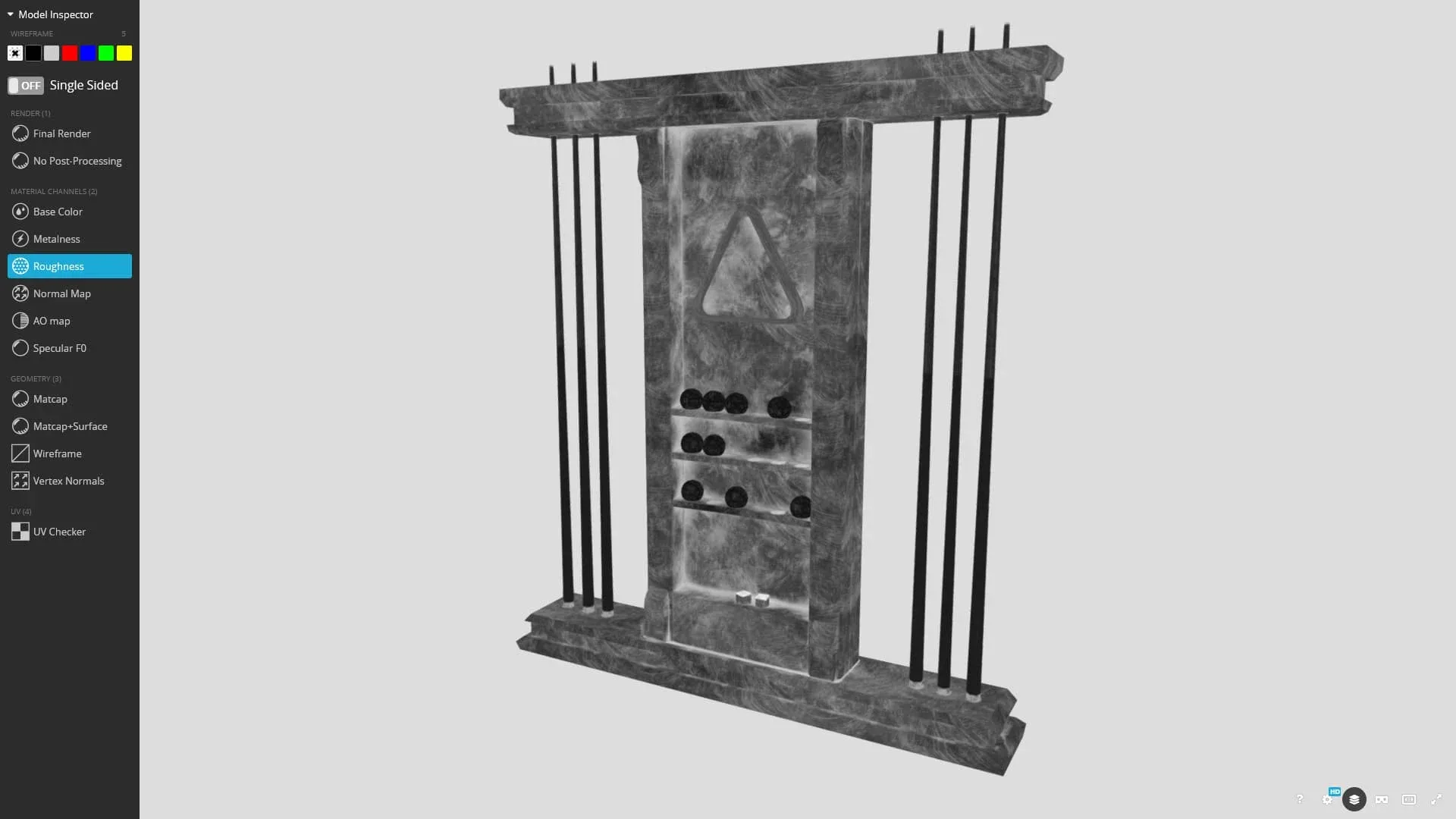 🎱 Wall-Mounted Pool Rack 3D Model Game Ready