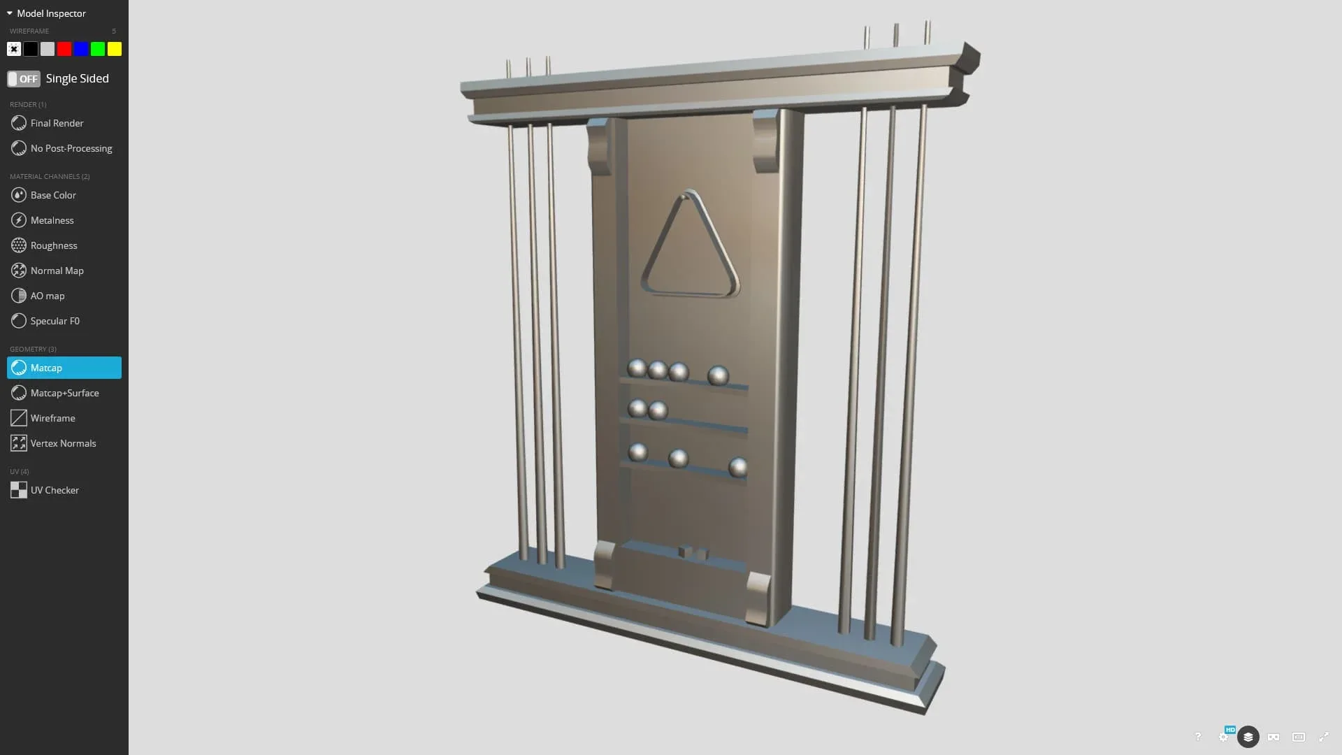 🎱 Wall-Mounted Pool Rack 3D Model Game Ready