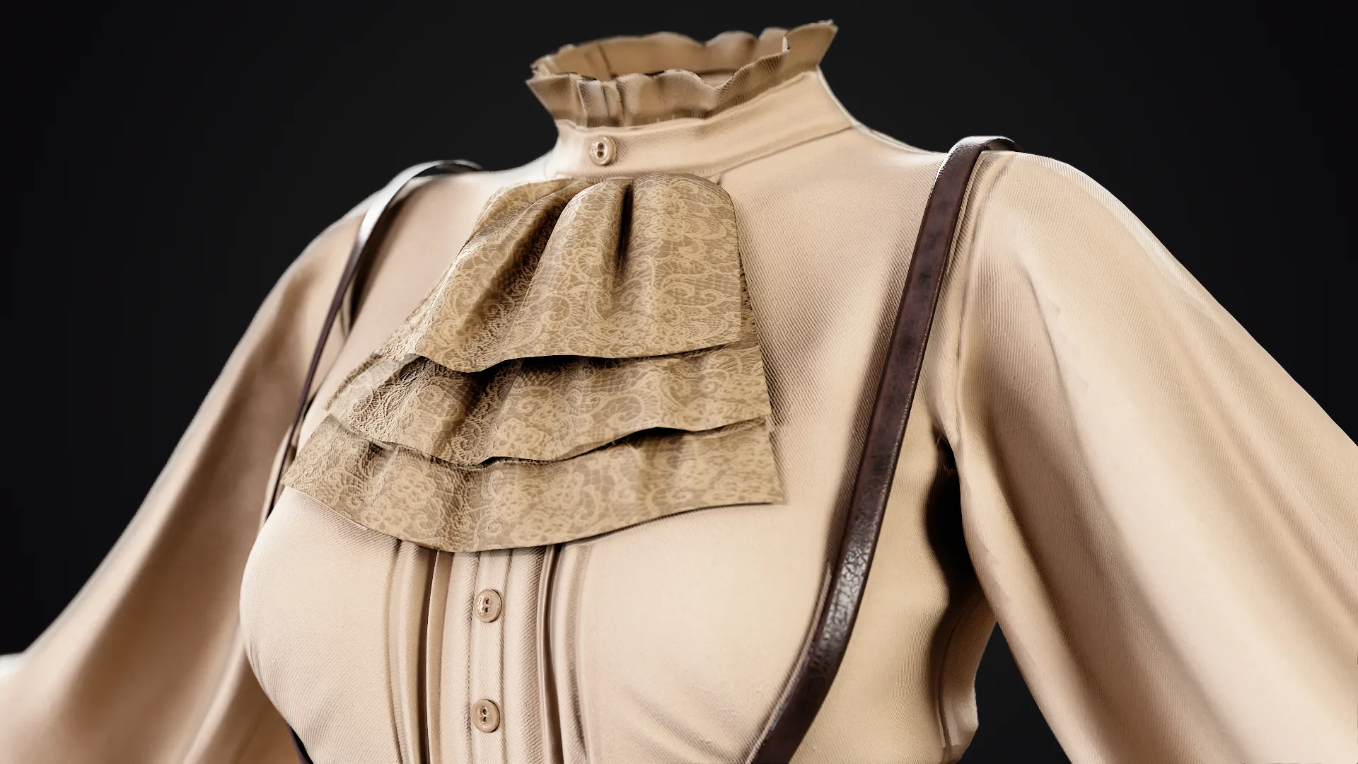 Vintage Women outfit 02 / Marvelous Designer , Clo3d Project + Free Tutorial (Low Poly)