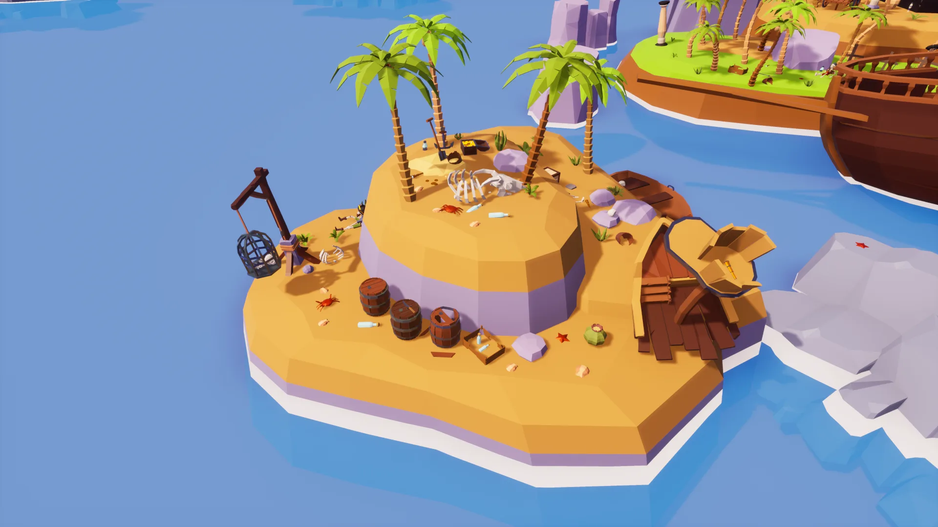 Low Poly Tropical Pirate Island RG