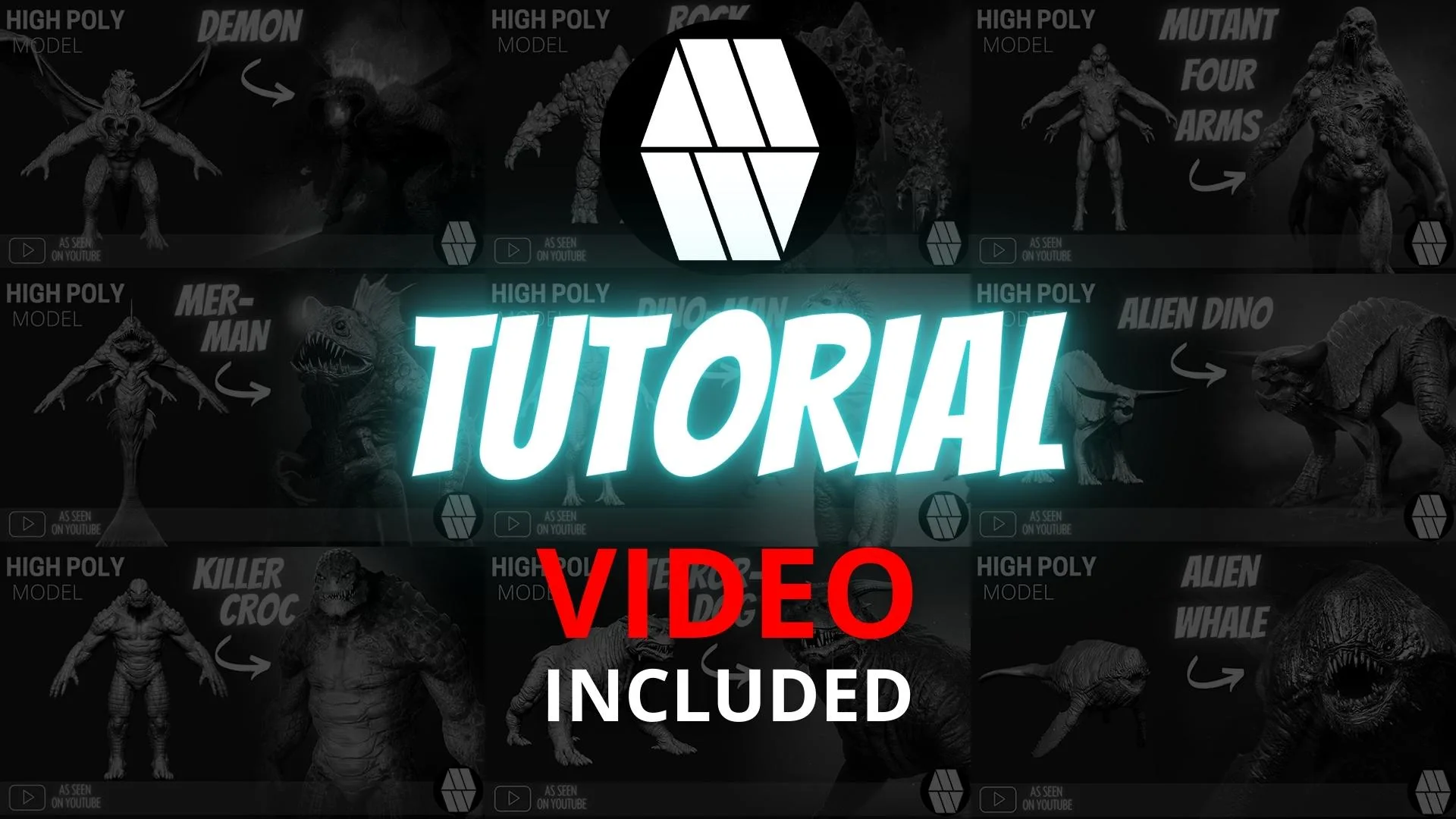 ZBrush Model: SHARK-MAN High Poly ZTL & FBX