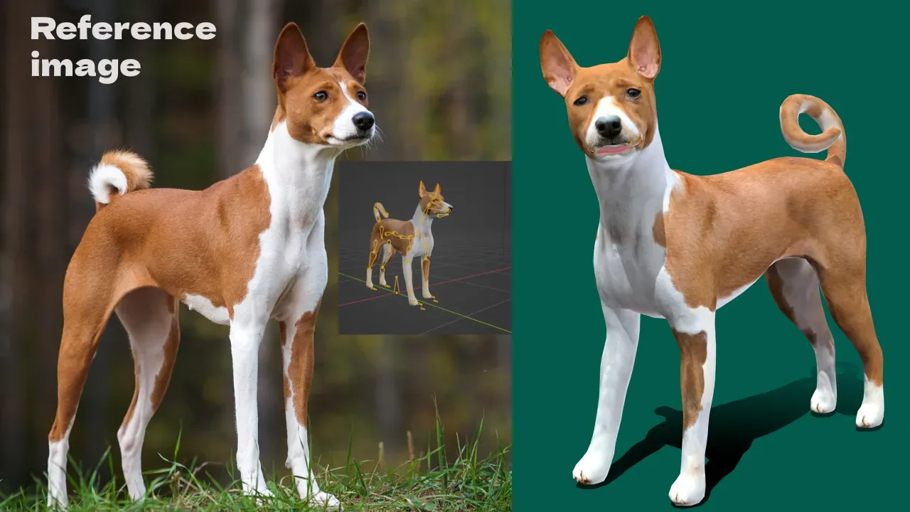 Basenji Dog Game Ready Lowpoly