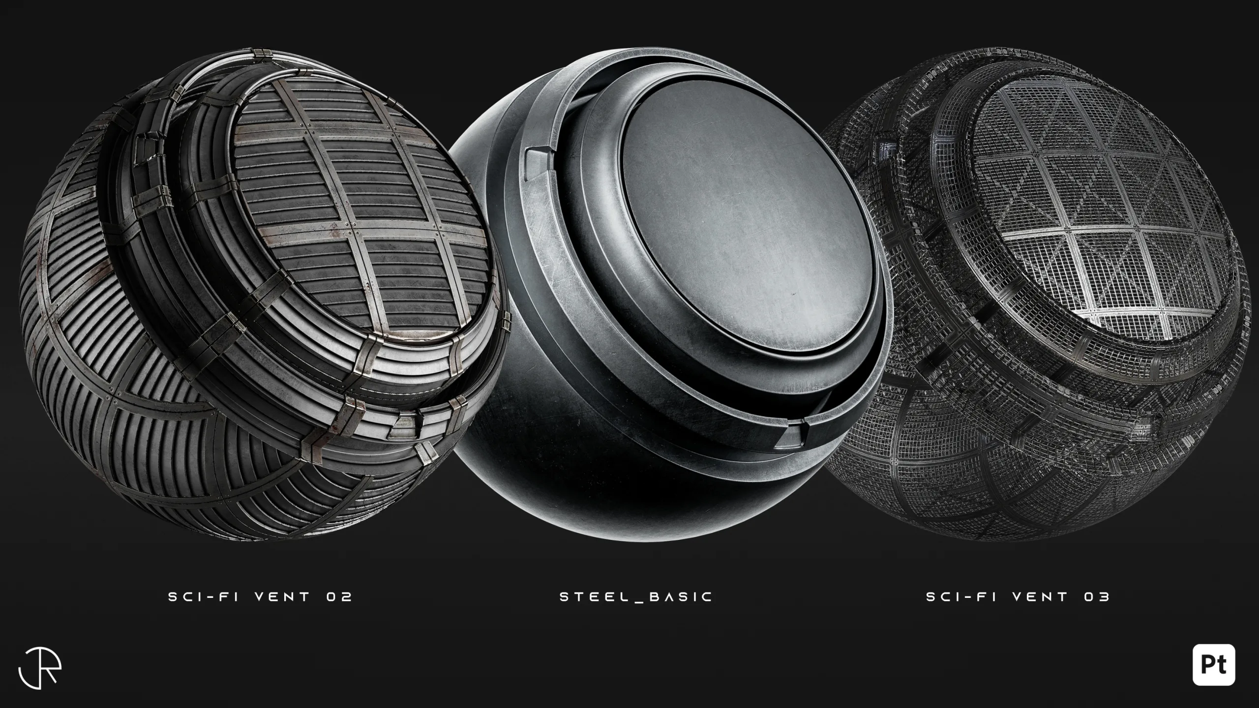 AstroMat Vol 01 | Sci-Fi Smart Materials + Sci-Fi pattern + PBR Textures