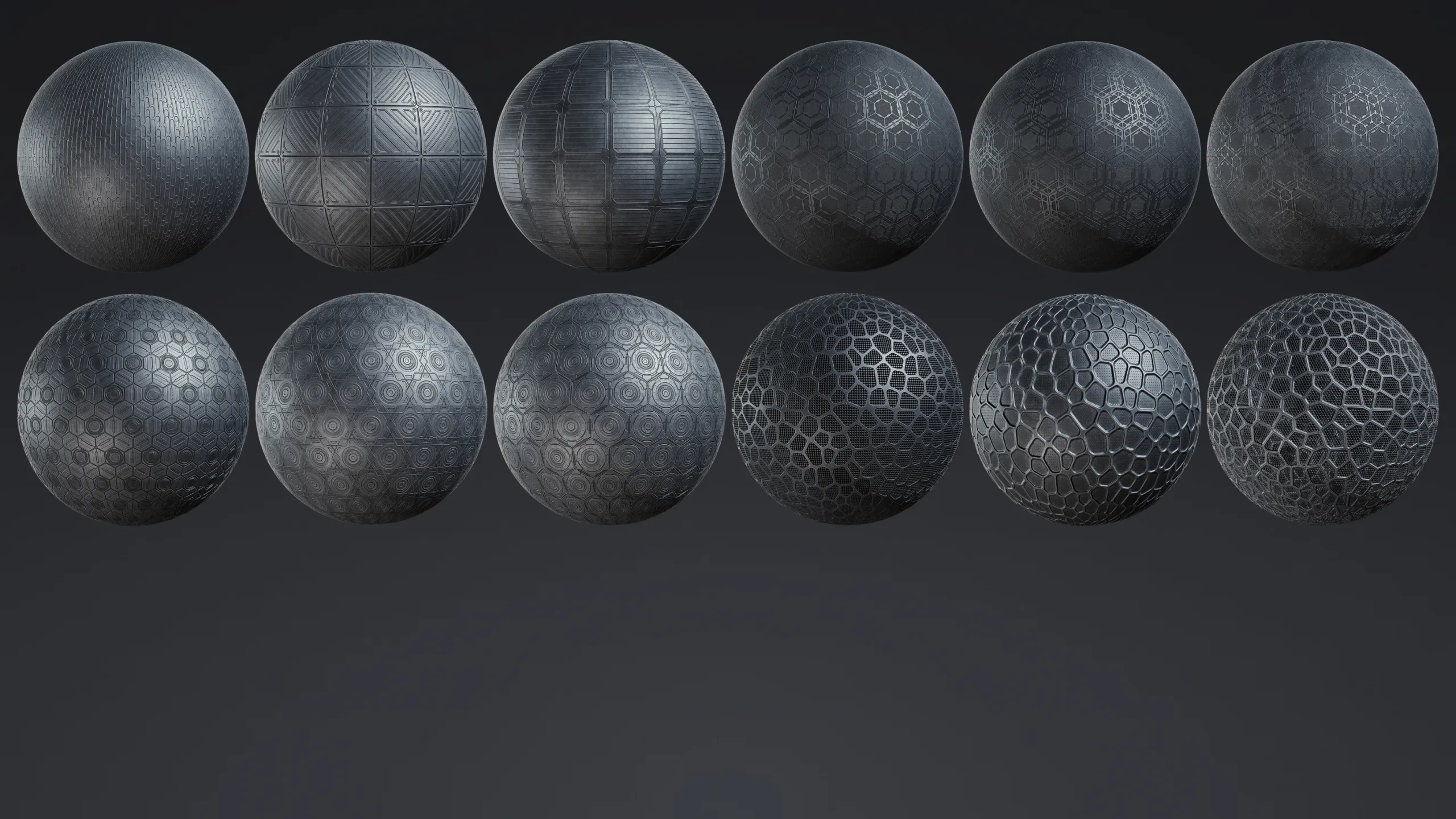 AstroMat Vol 01 | Sci-Fi Smart Materials + Sci-Fi pattern + PBR Textures