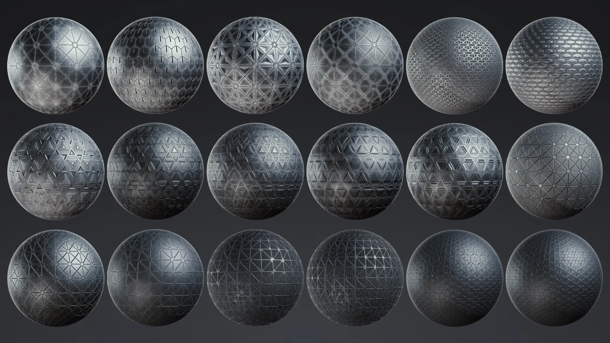 AstroMat Vol 01 | Sci-Fi Smart Materials + Sci-Fi pattern + PBR Textures