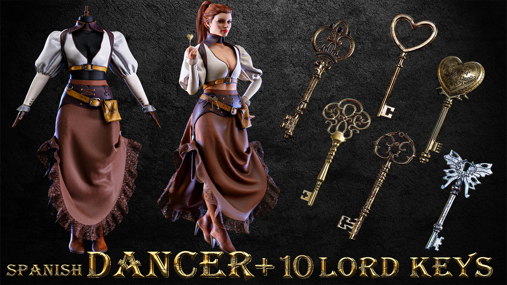 SPANISH DANCER OUTFIT WITH LORD KEYS