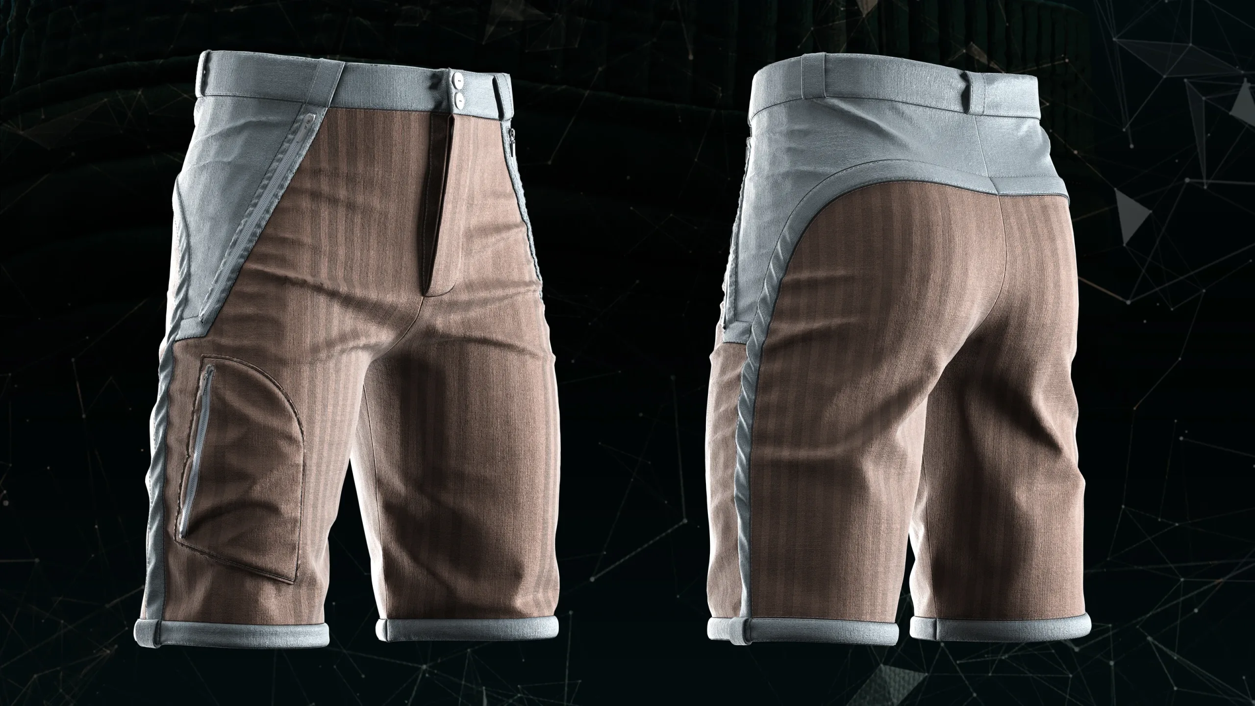 5 men's short_MD/CLO3D (zprj)+obj,fbx