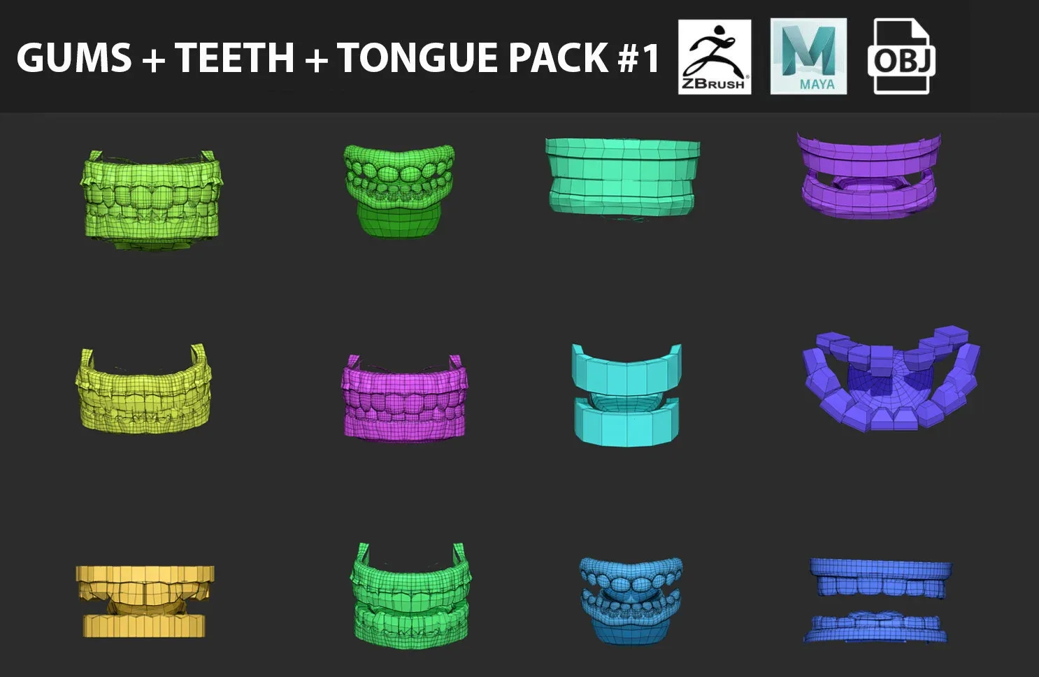 Ultimate Gums + Teeth + Tongue Model Pack #1